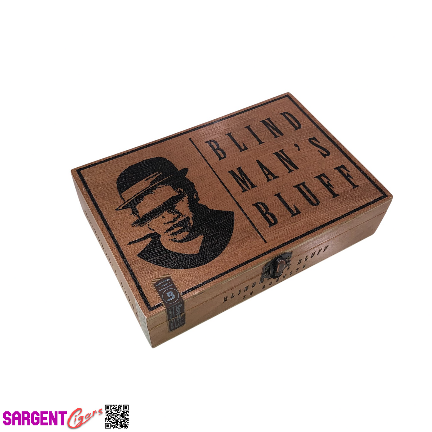 Blind Man’s Bluff Robusto Empty Wooden Cigar Box 8.75x6x2