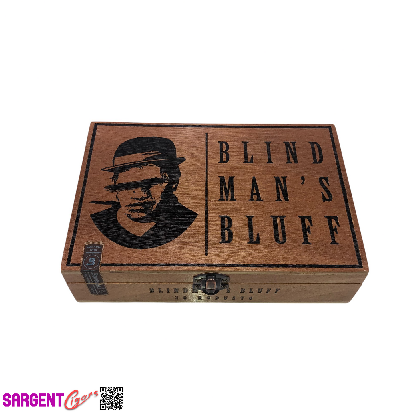 Blind Man’s Bluff Robusto Empty Wooden Cigar Box 8.75x6x2