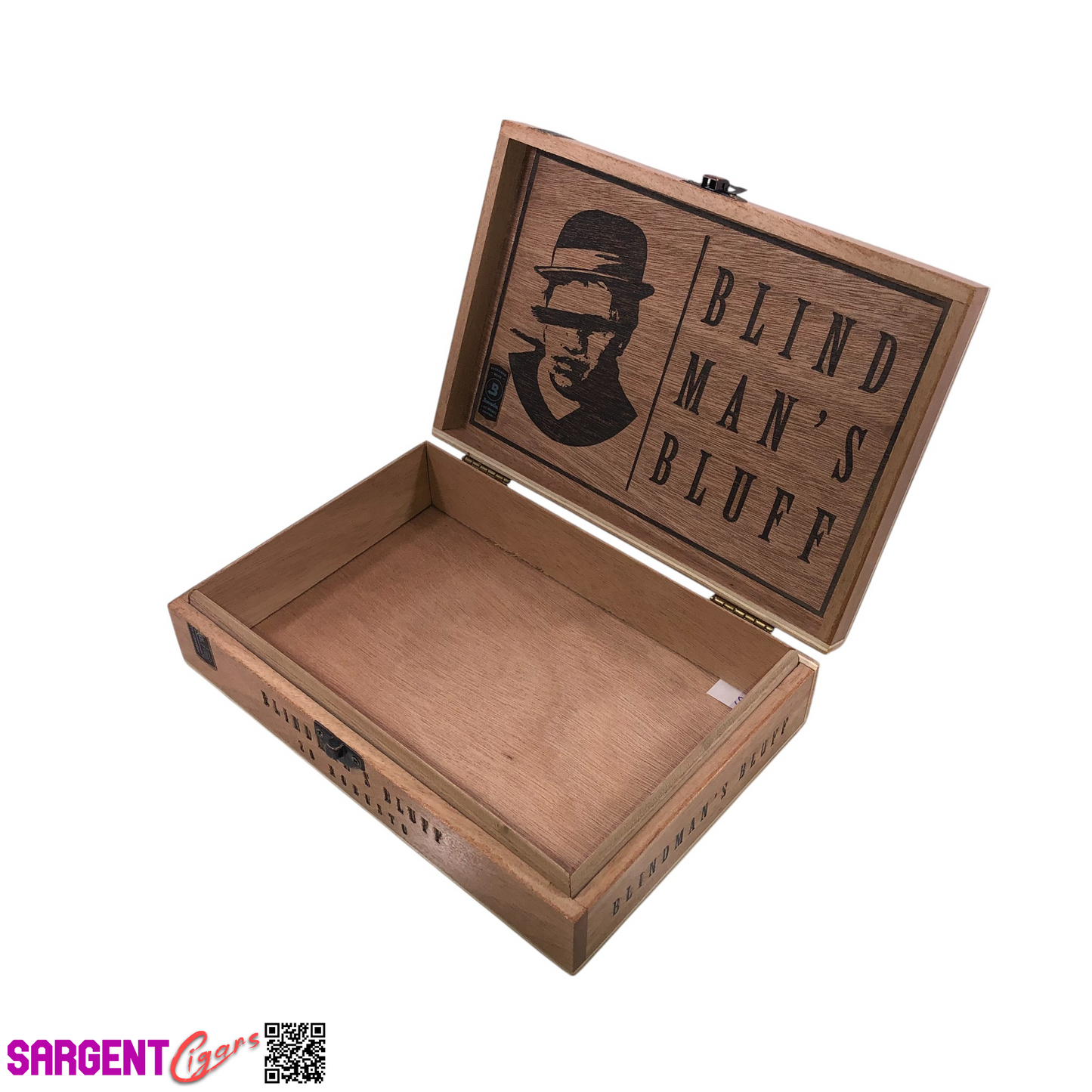 Blind Man’s Bluff Robusto Empty Wooden Cigar Box 8.75x6x2
