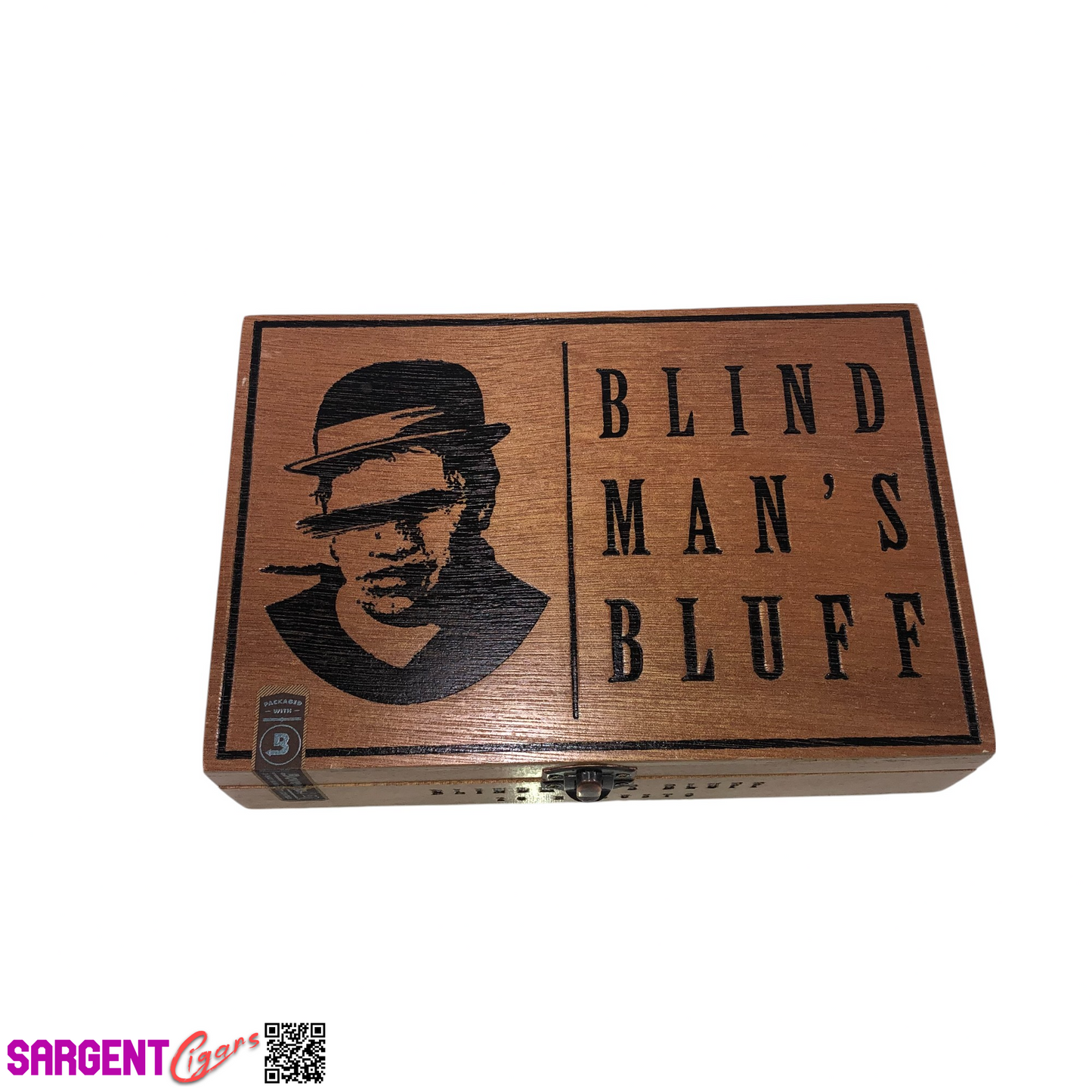 Blind Man’s Bluff Robusto Empty Wooden Cigar Box 8.75x6x2