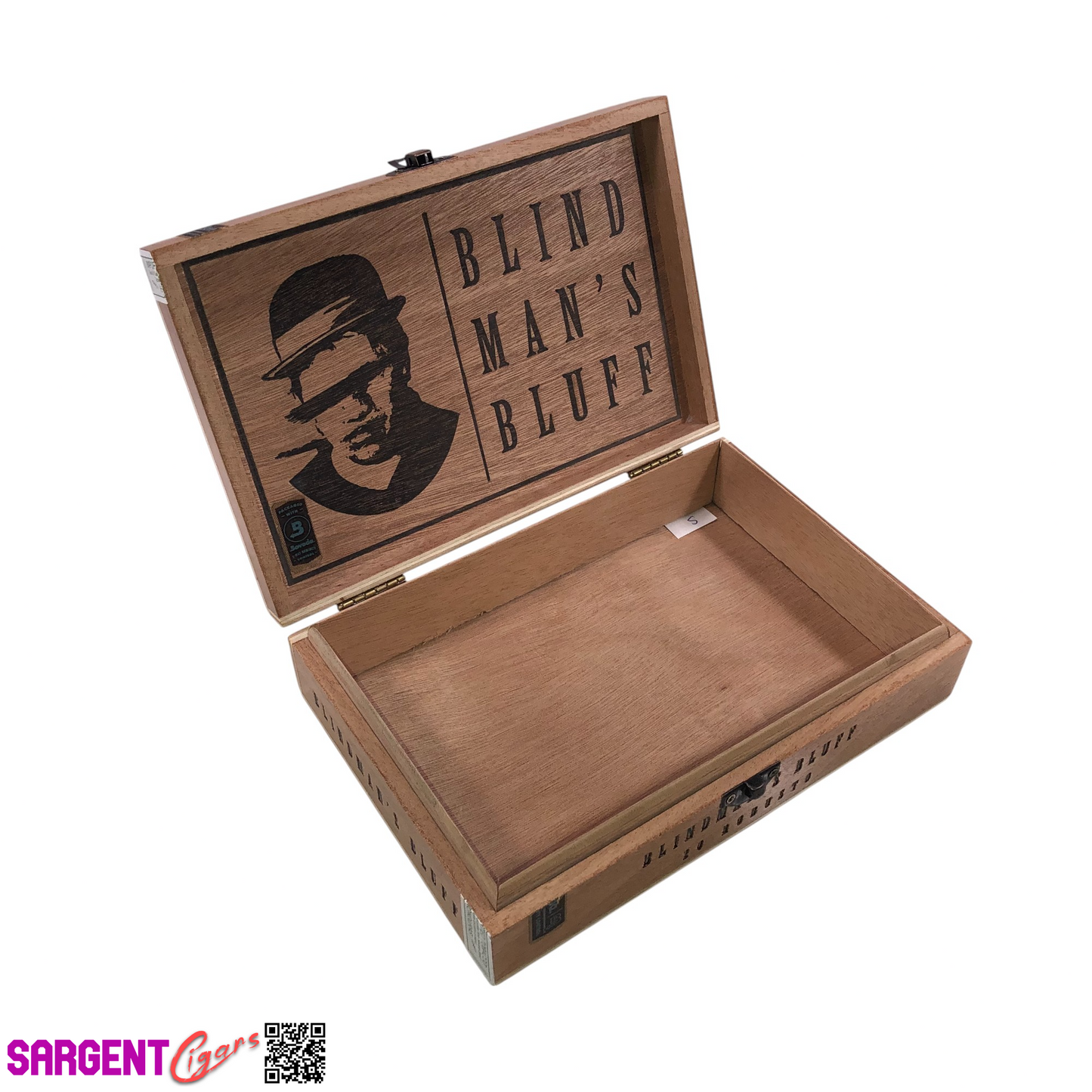 Blind Man’s Bluff Robusto Empty Wooden Cigar Box 8.75x6x2