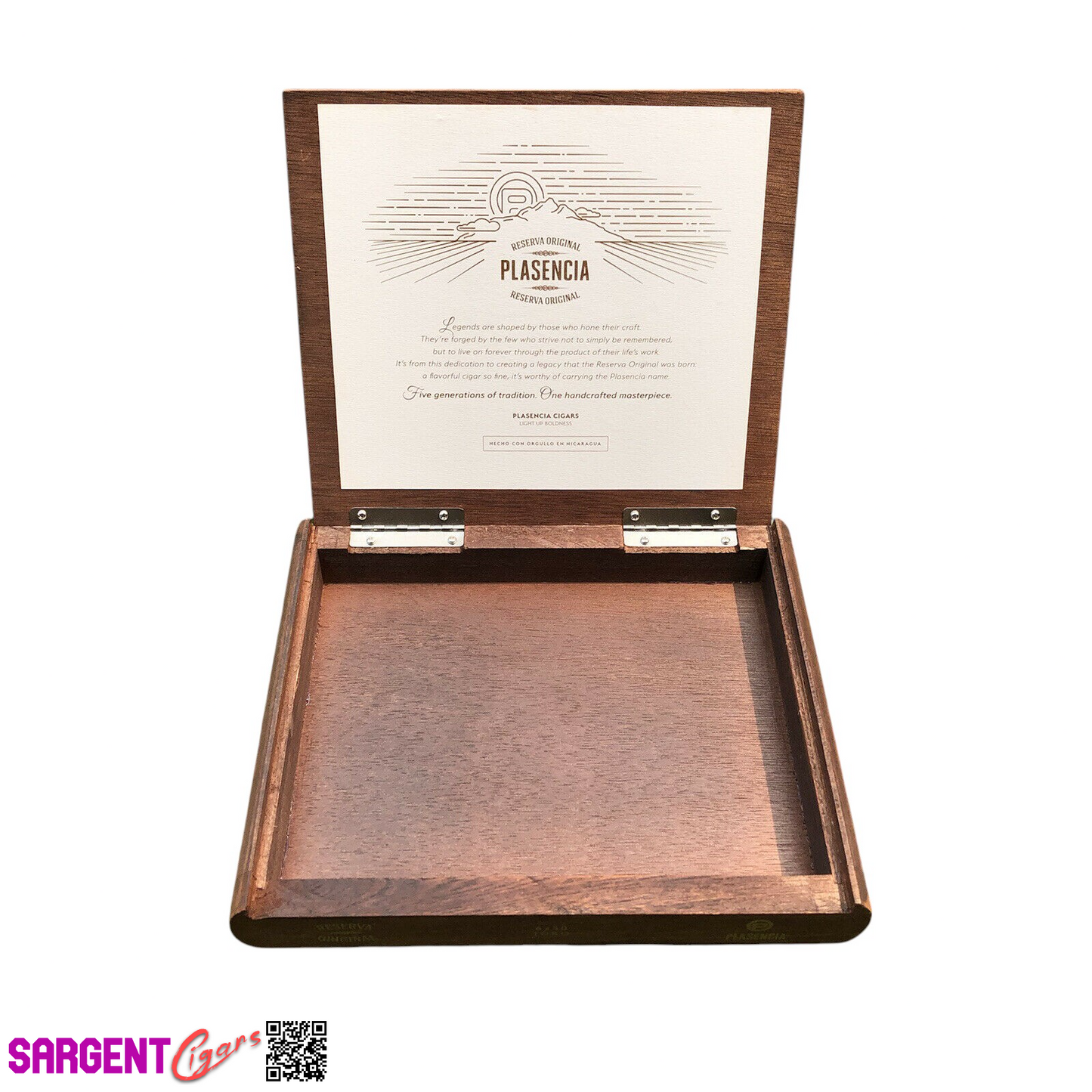 Plasencia Reserva Toro Empty Wooden Cigar Box 9.25x6x1.5