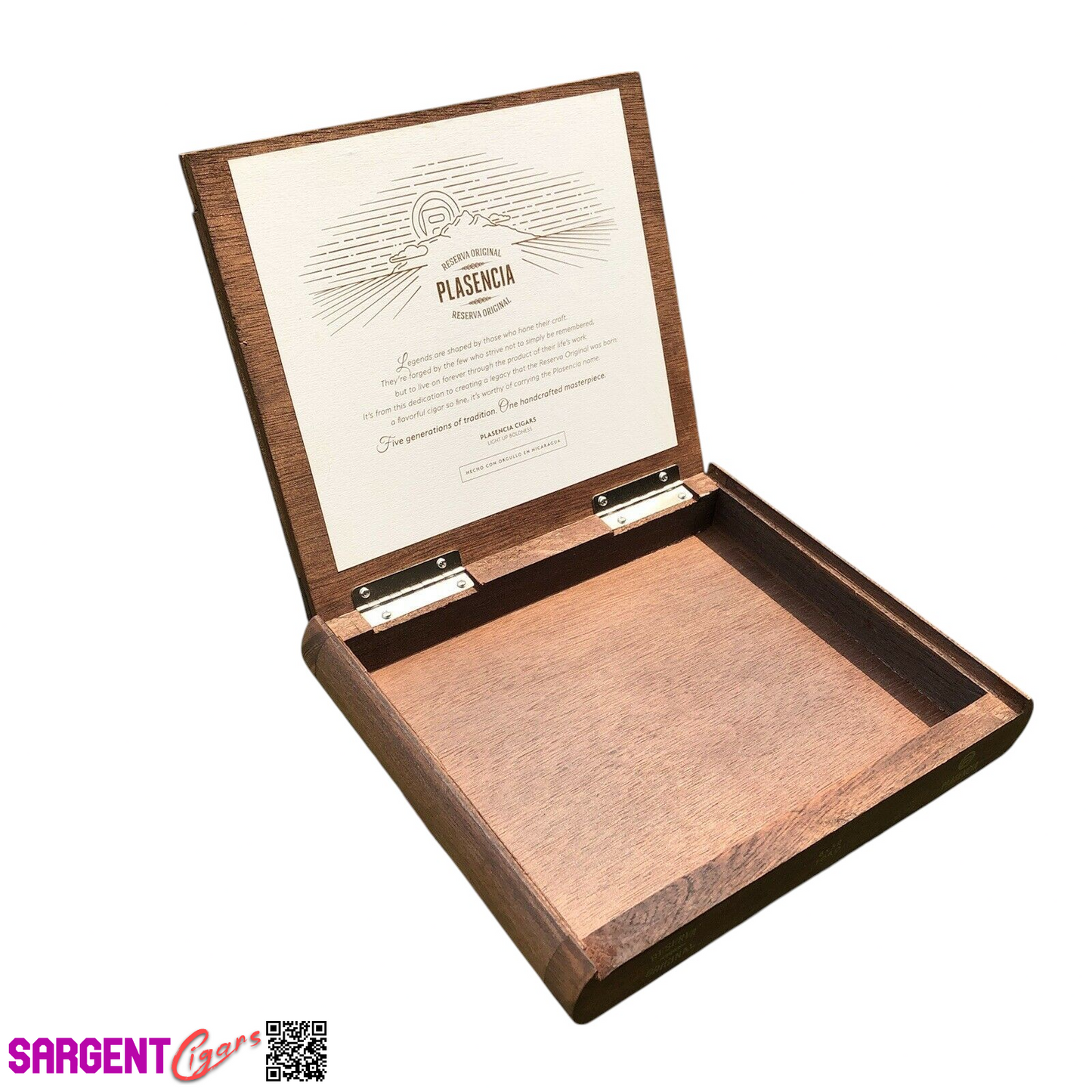 Plasencia Reserva Toro Empty Wooden Cigar Box 9.25x6x1.5