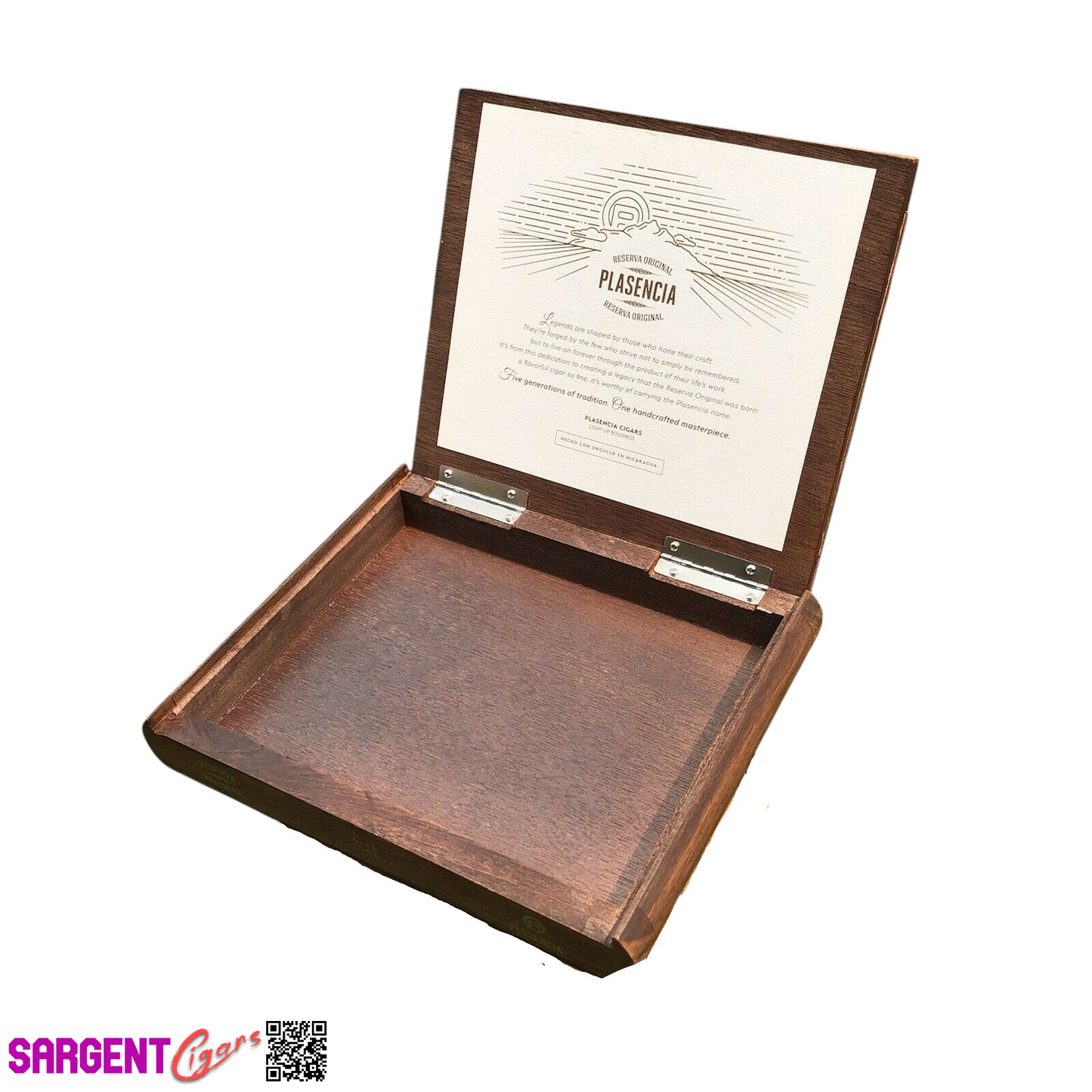 Plasencia Reserva Toro Empty Wooden Cigar Box 9.25x6x1.5