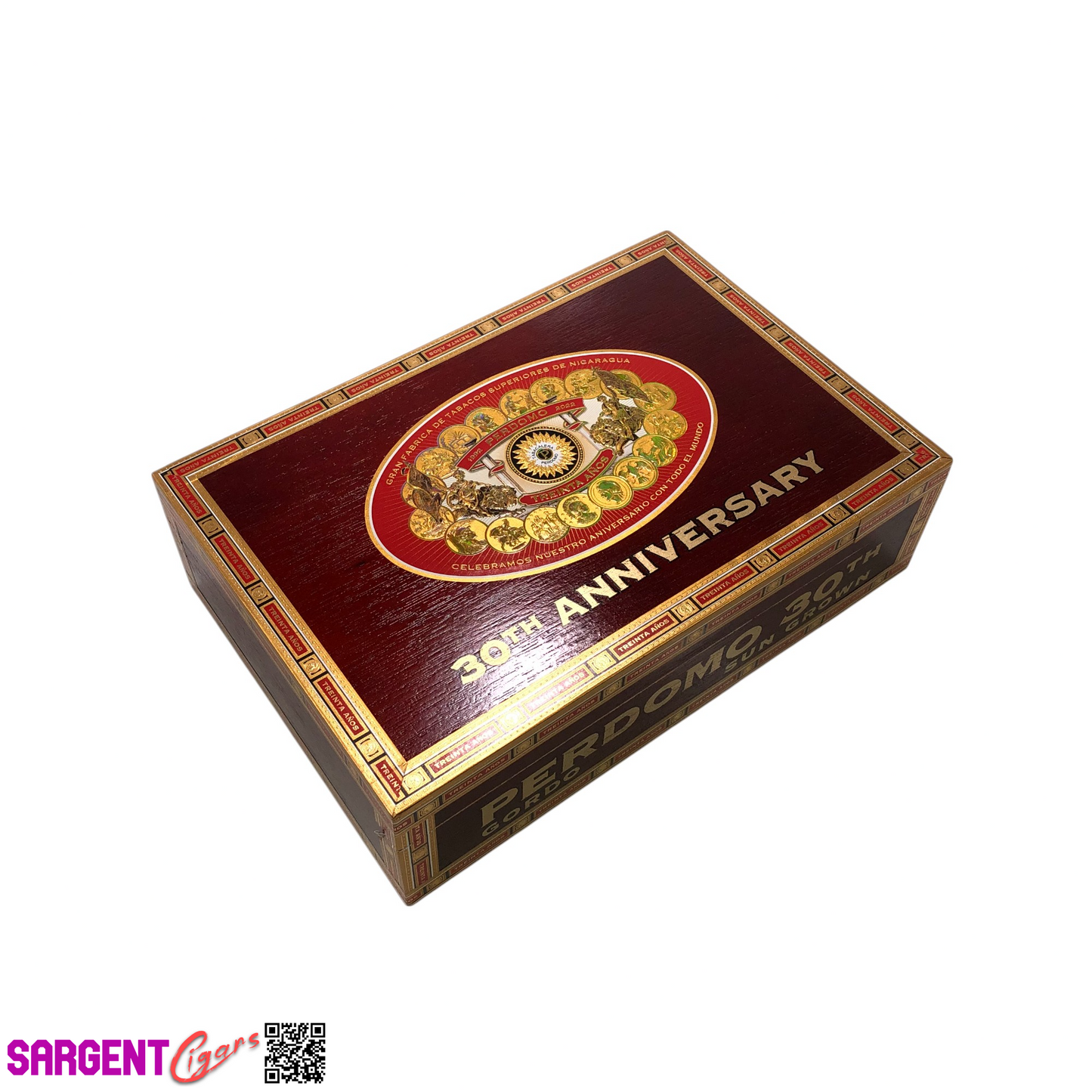 Perdomo 30th Sun Grown Gordo Empty Wooden Cigar Box 10.5x7x3