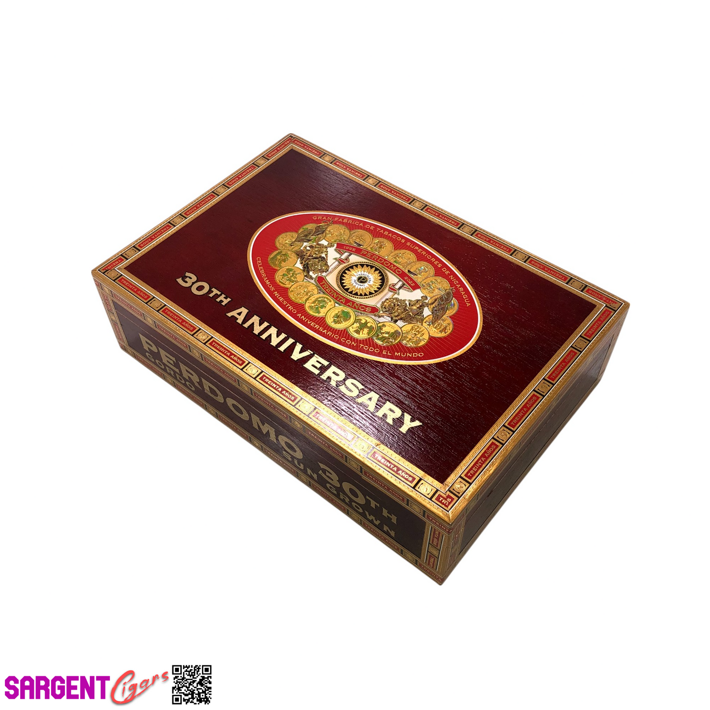 Perdomo 30th Sun Grown Gordo Empty Wooden Cigar Box 10.5x7x3