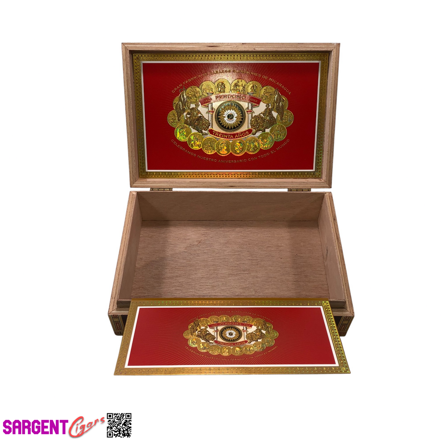 Perdomo 30th Sun Grown Gordo Empty Wooden Cigar Box 10.5x7x3