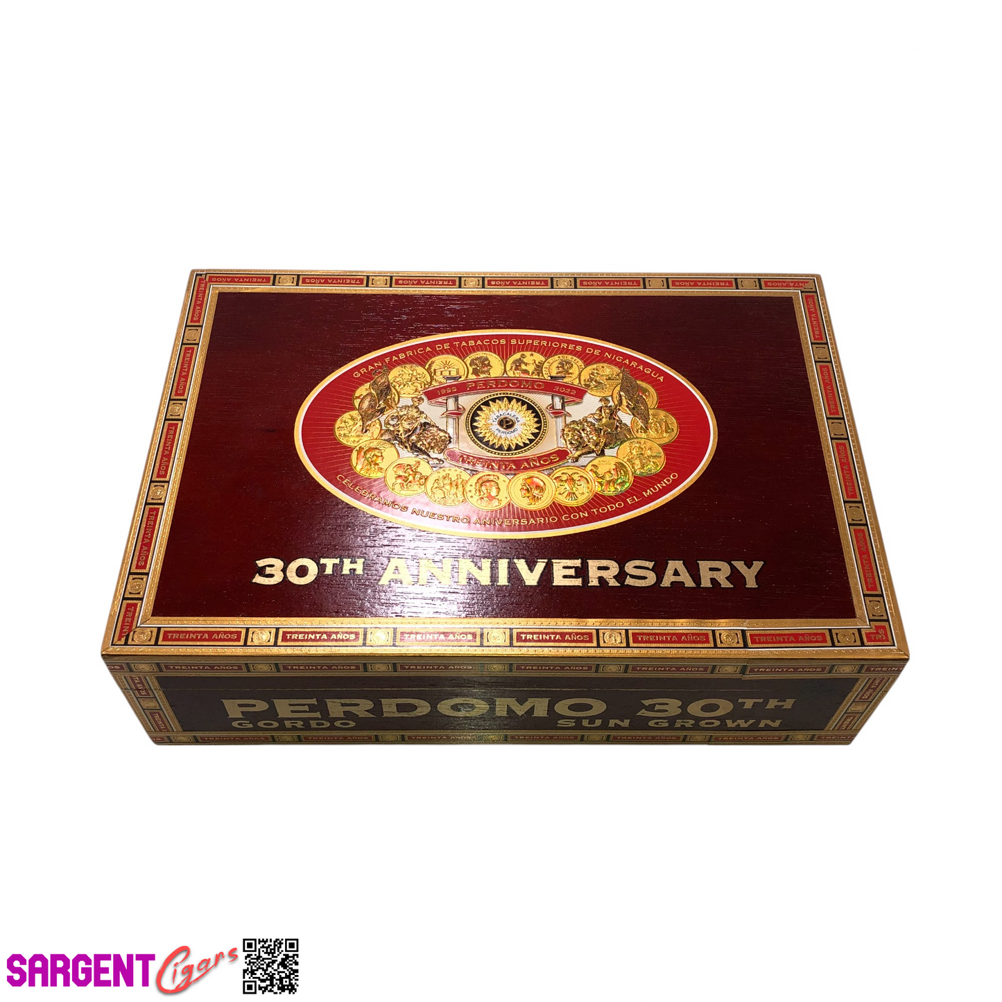 Perdomo 30th Sun Grown Gordo Empty Wooden Cigar Box 10.5x7x3