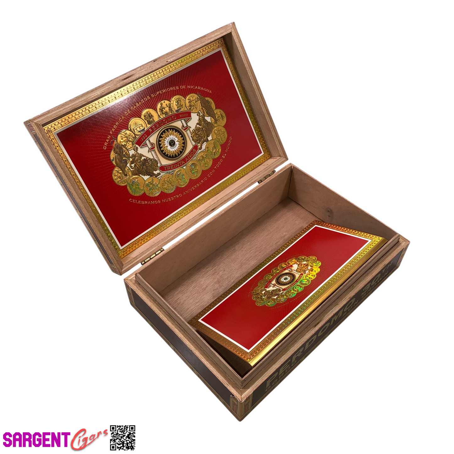 Perdomo 30th Sun Grown Gordo Empty Wooden Cigar Box 10.5x7x3