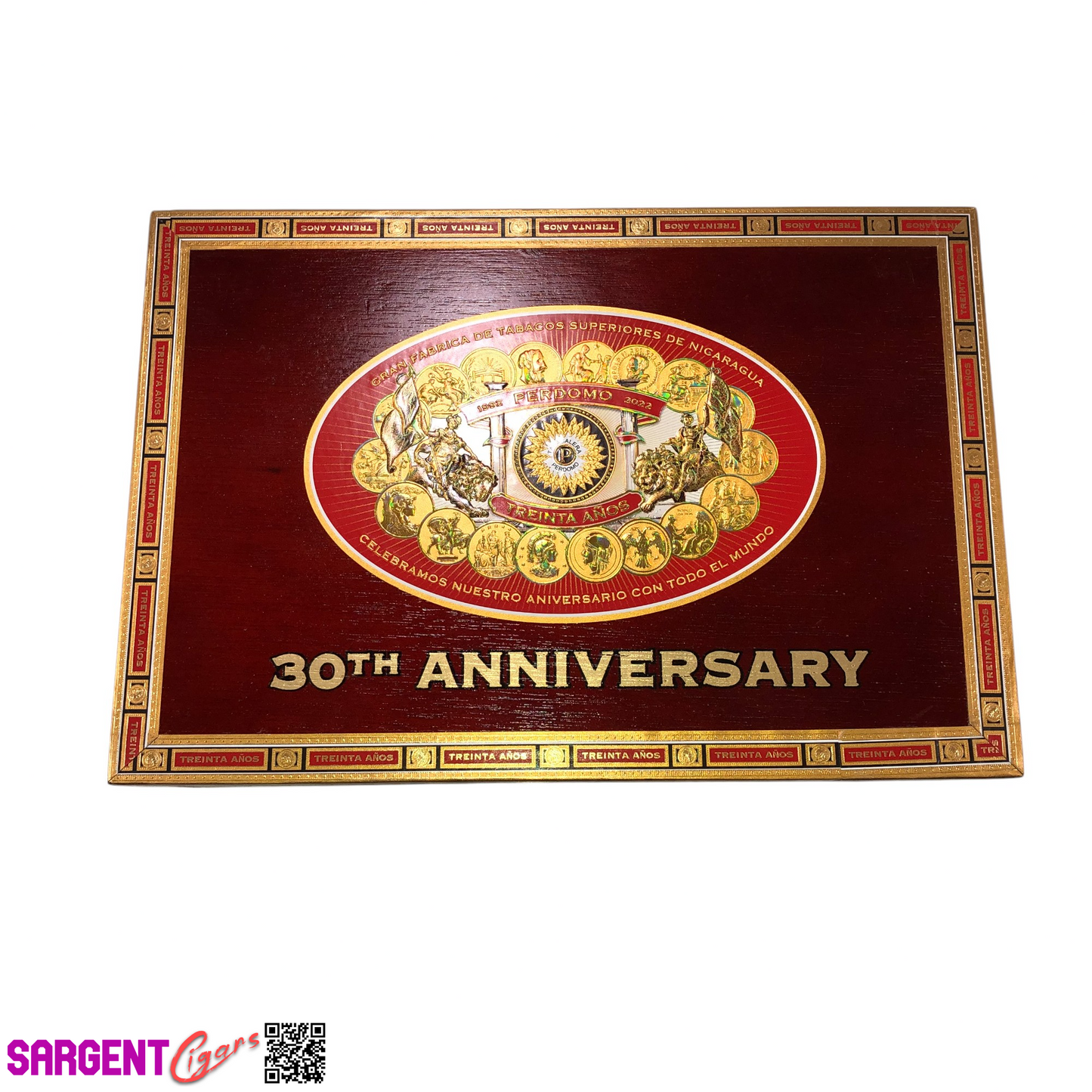 Perdomo 30th Sun Grown Gordo Empty Wooden Cigar Box 10.5x7x3