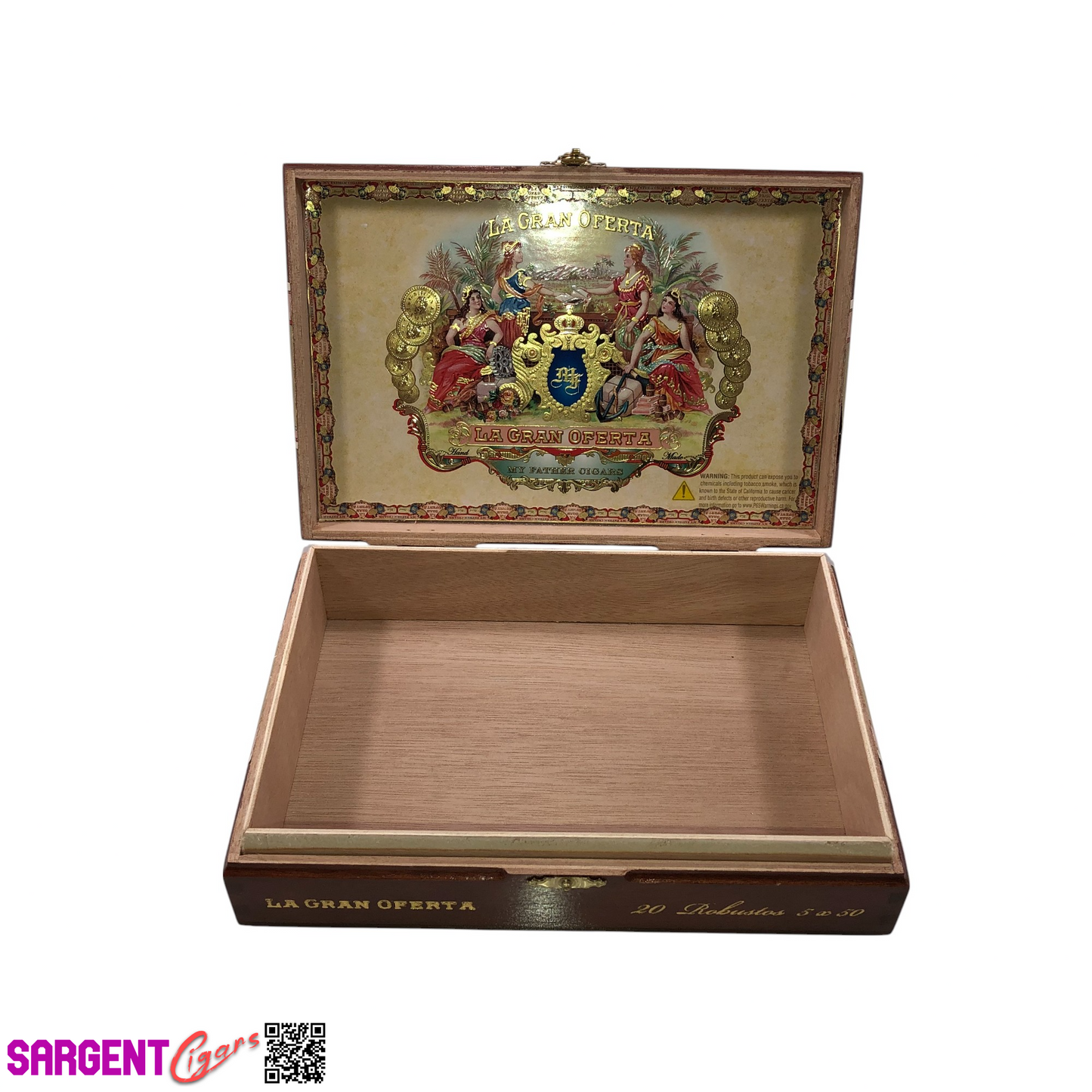 My Father Cigars La Gran Oferta Robusto Empty Wooden Cigar Box 8.75x6x2.25