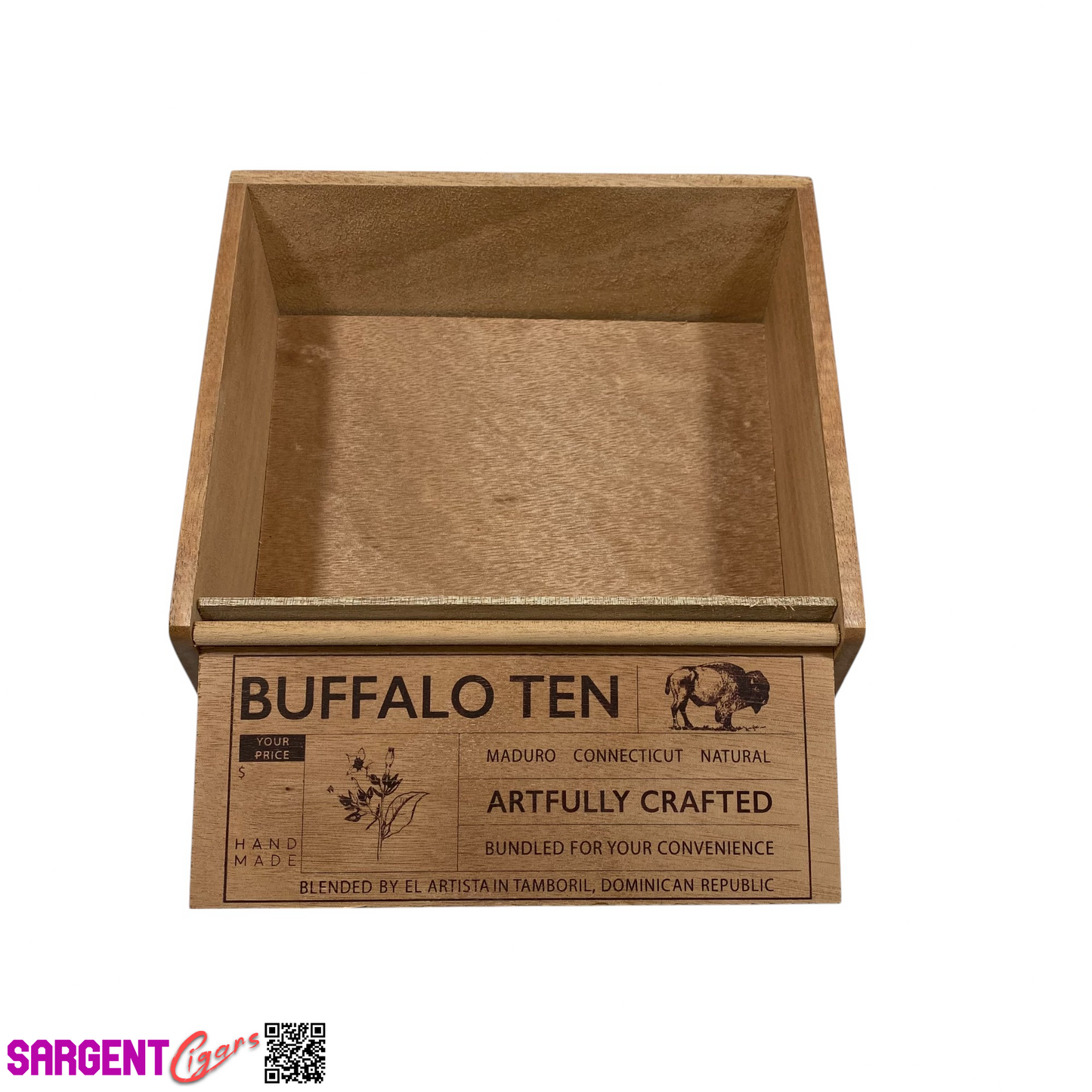 Buffalo Ten Empty Cigar Shelf Display 9x7.25x4.75
