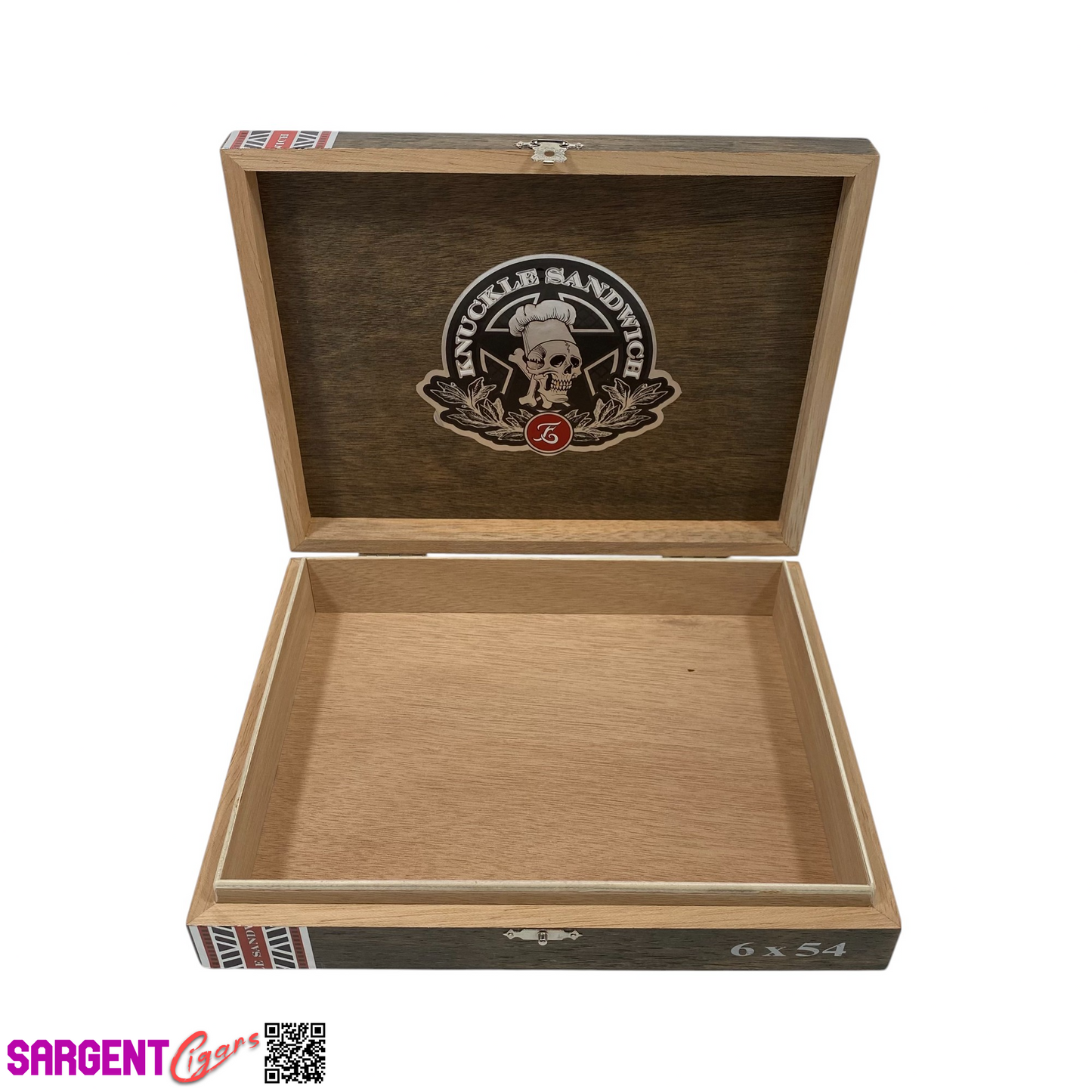 Guy Fieri Knuckle Sandwich Hab Toro Empty Wooden Cigar Box 9x7x1.75