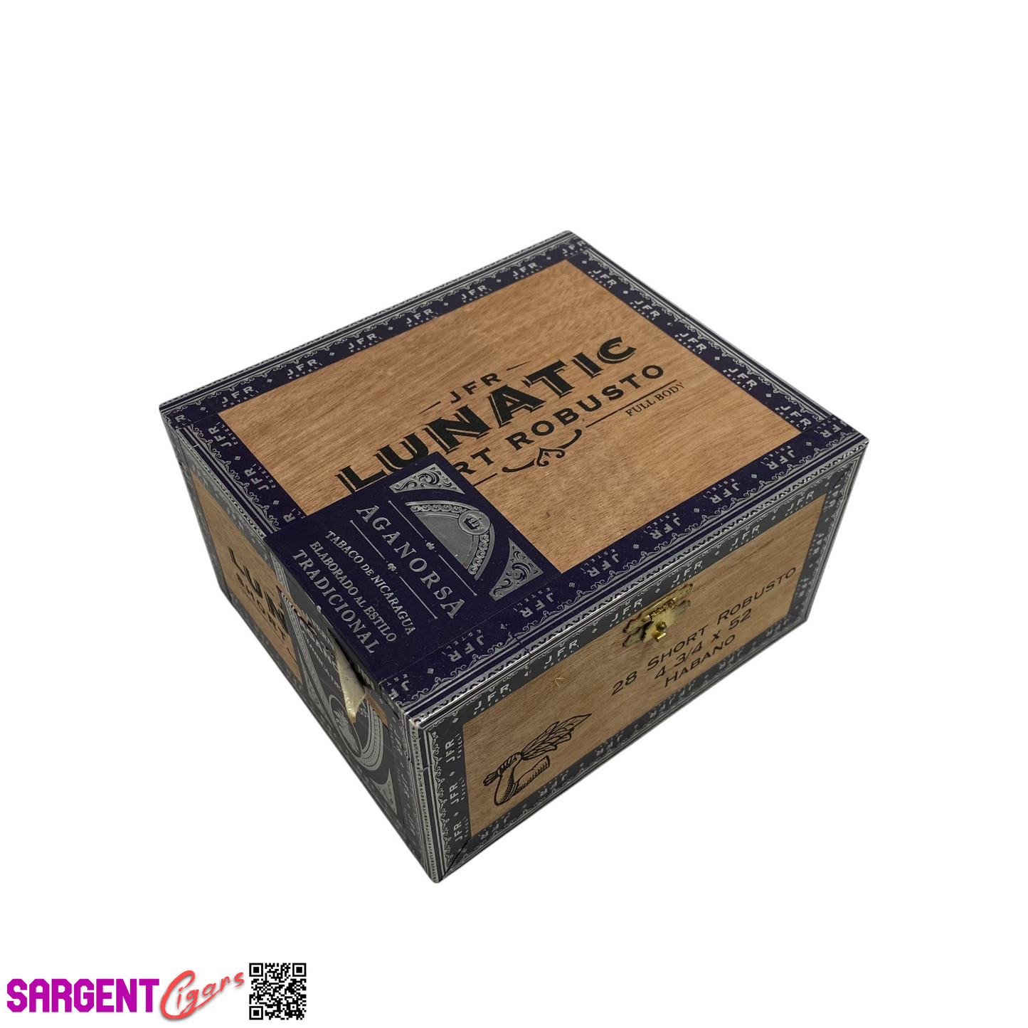 JFR Lunatic Short Robusto Empty Wooden Cigar Box 6.5x5.75x3.5