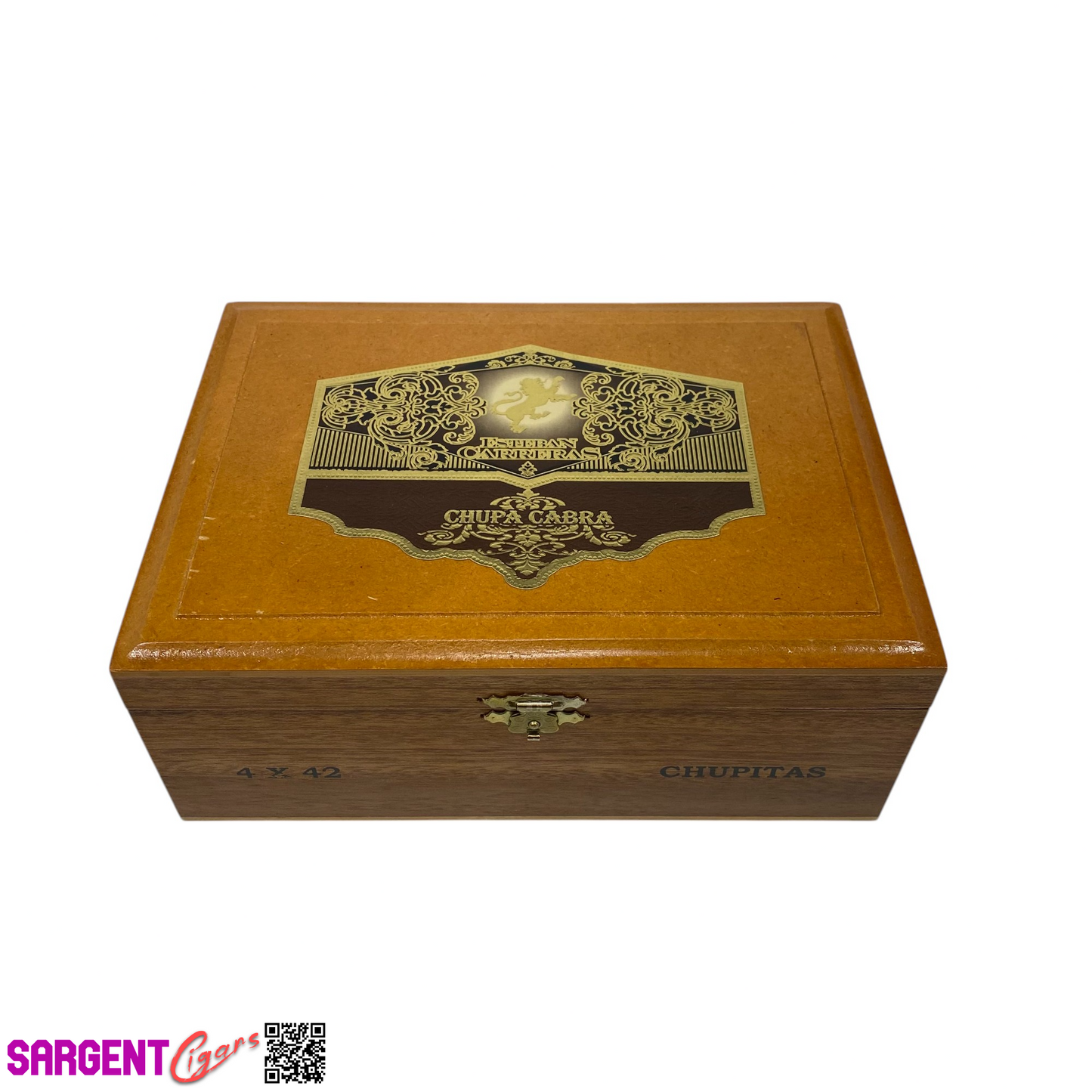 Esteban Carreras Chupitas Empty Wooden Cigar Box 8x5.75x3