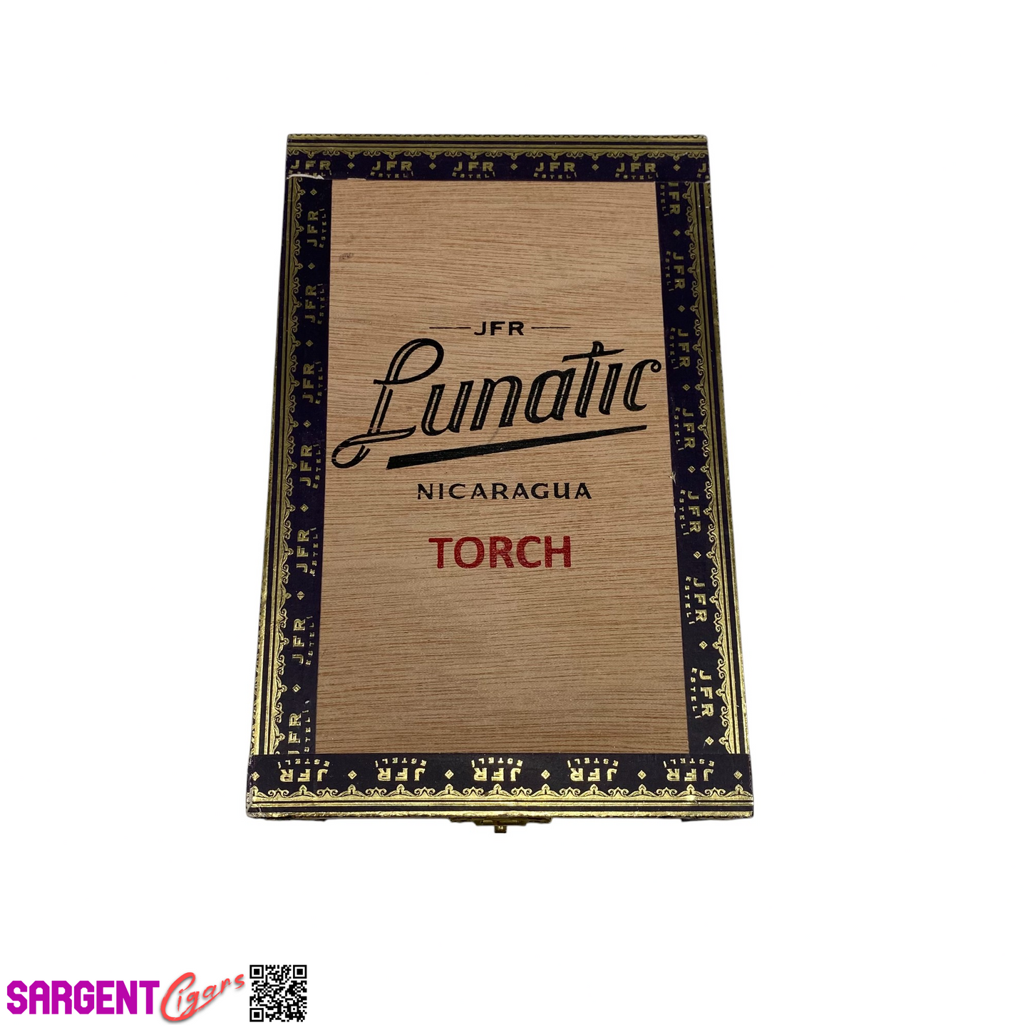 JFR Lunatic Torch Empty Wooden Cigar Box 4.75x7.25x2