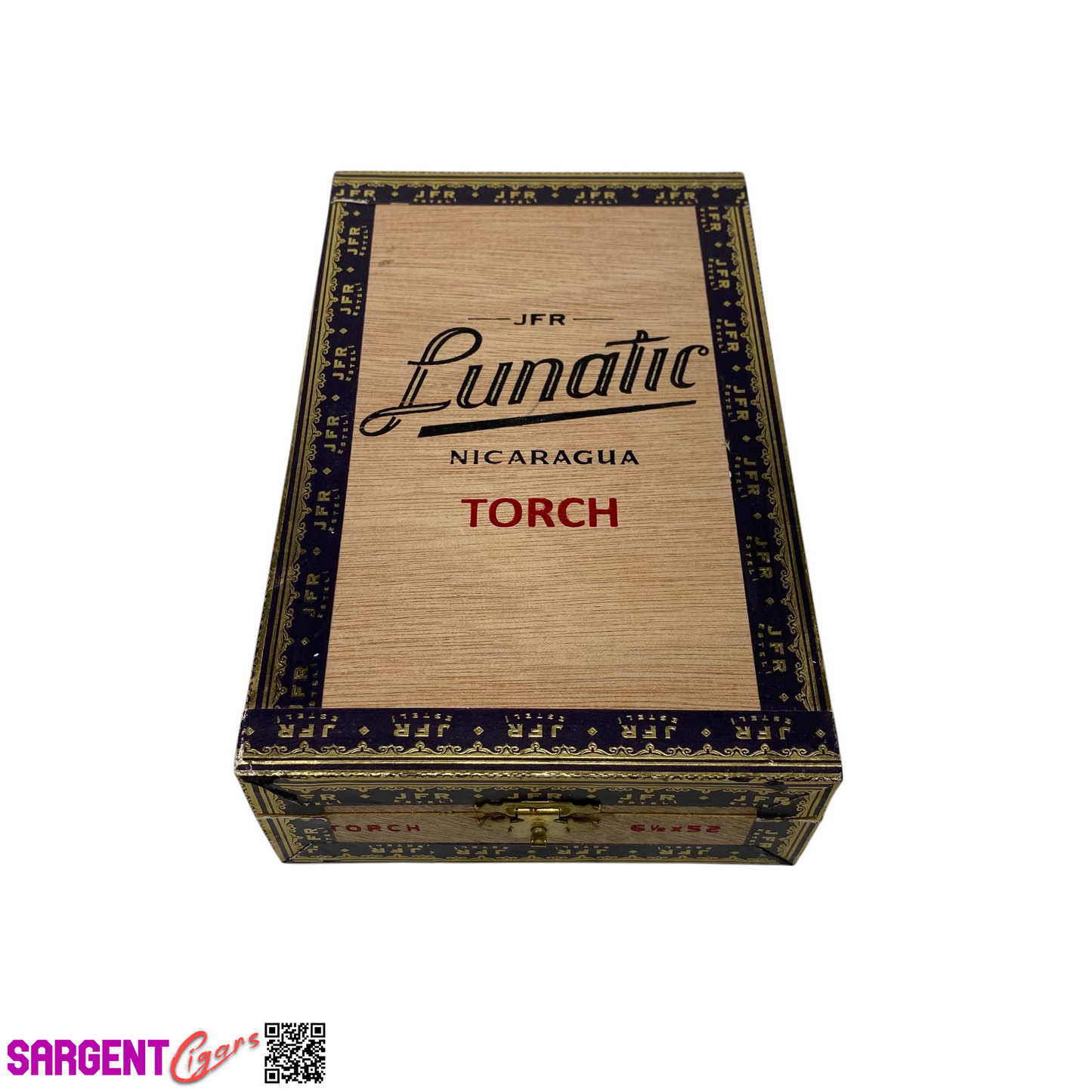 JFR Lunatic Torch Empty Wooden Cigar Box 4.75x7.25x2