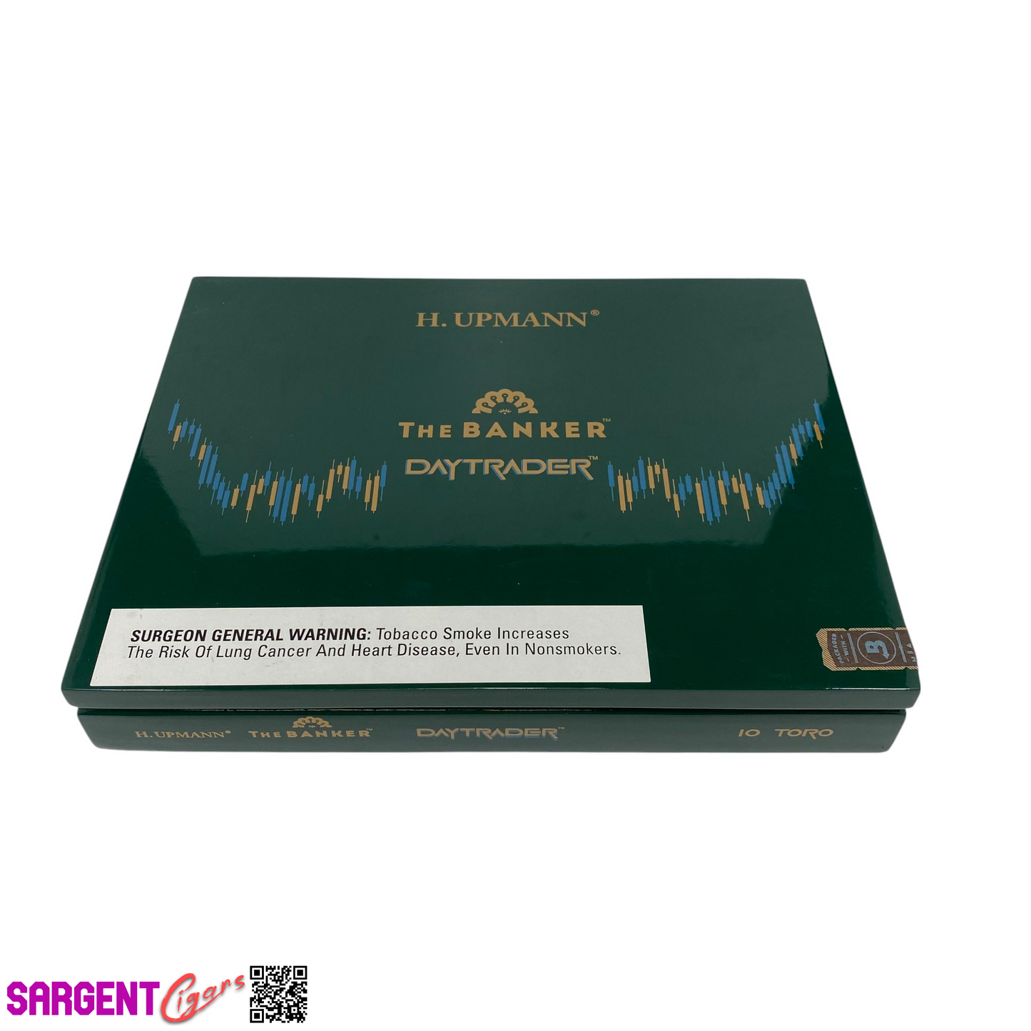 H Upmann The Banker Daytrader Toro Empty Wooden Cigar Box 10x7.75x1.5