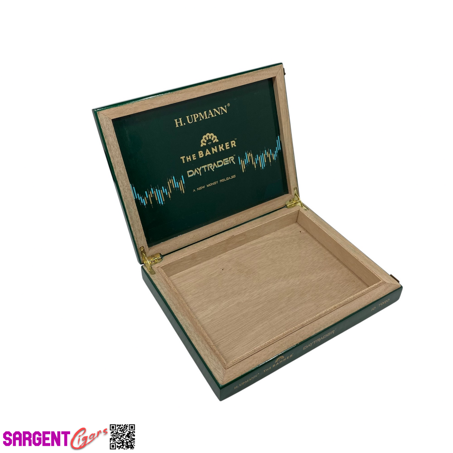 H Upmann The Banker Daytrader Toro Empty Wooden Cigar Box 10x7.75x1.5