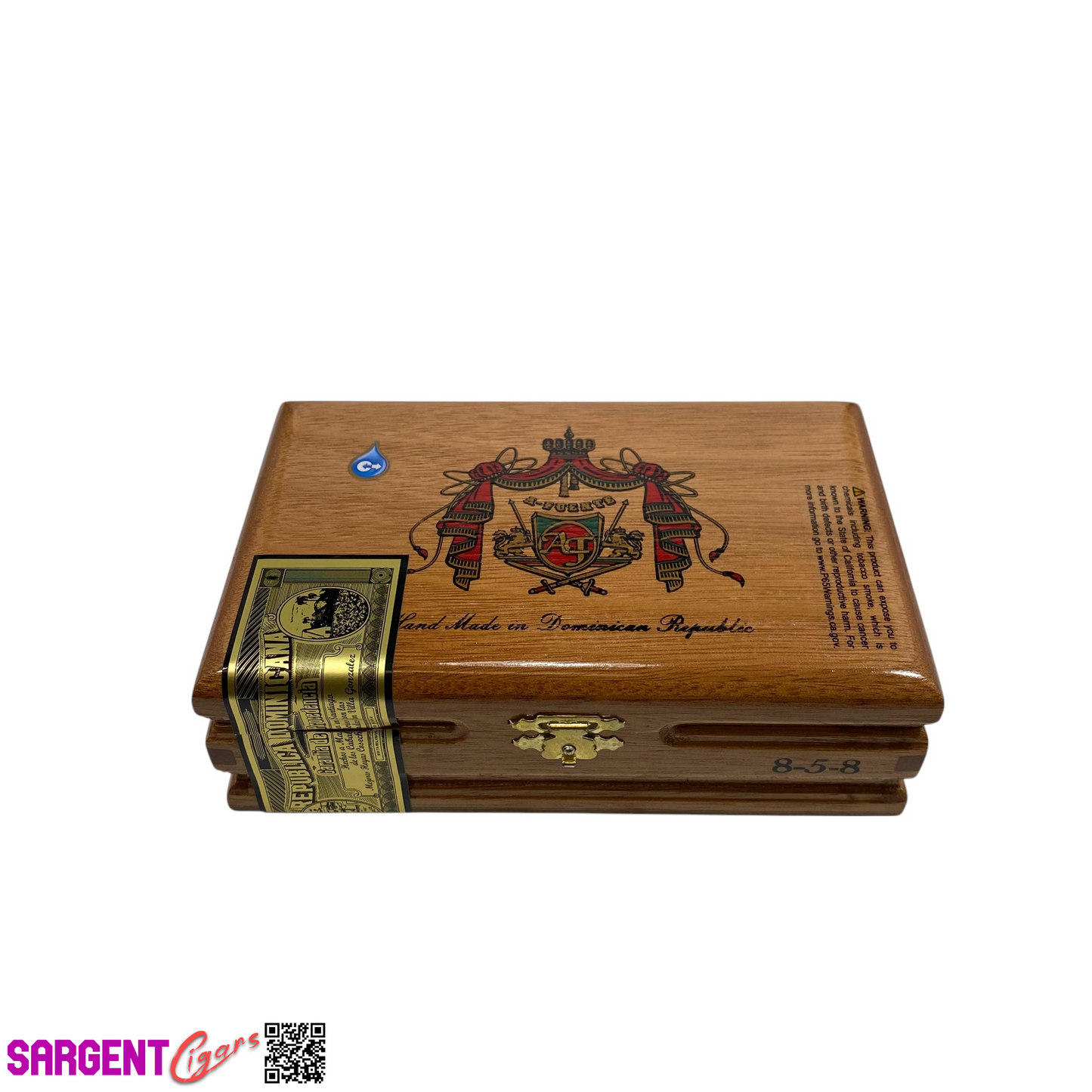 Arturo Fuente Flor Fina 858 Empty Wooden Cigar Box 6.5x4.25x2