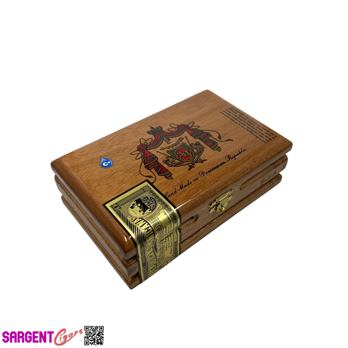 Arturo Fuente Flor Fina 858 Empty Wooden Cigar Box 6.5x4.25x2