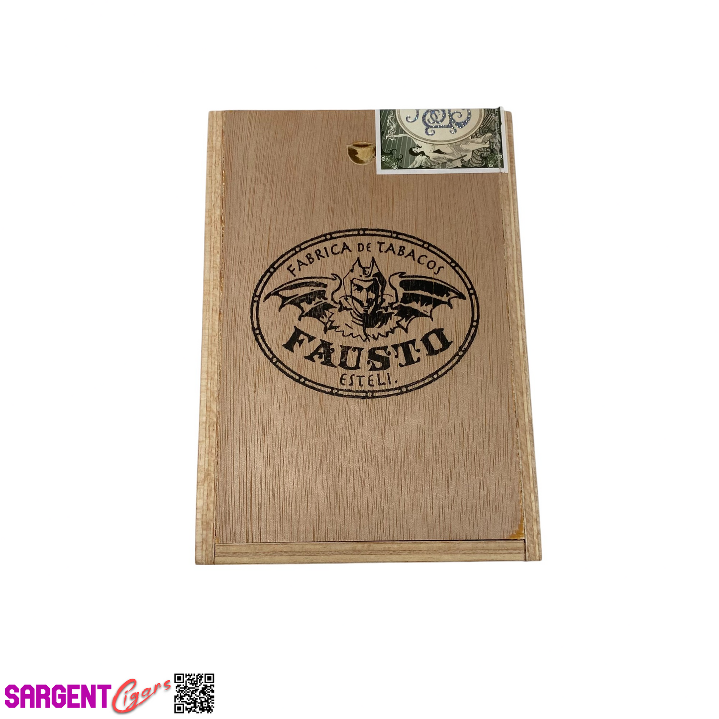 Tatuaje Fausto FT153 Empty Wooden Cigar Box 4.5x6.75x4.25