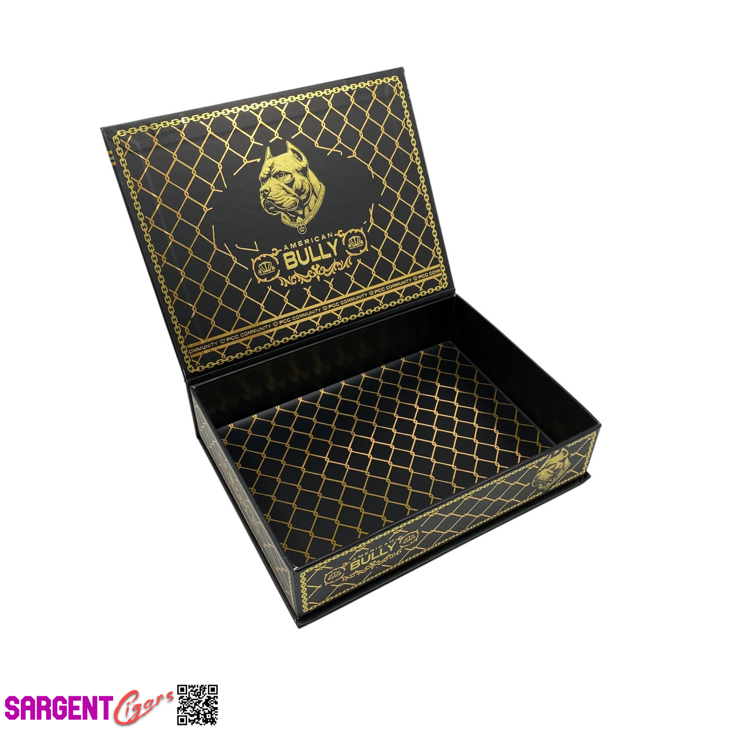 LCA American Bully Empty Cigar Box 8.5x6.5x2.25