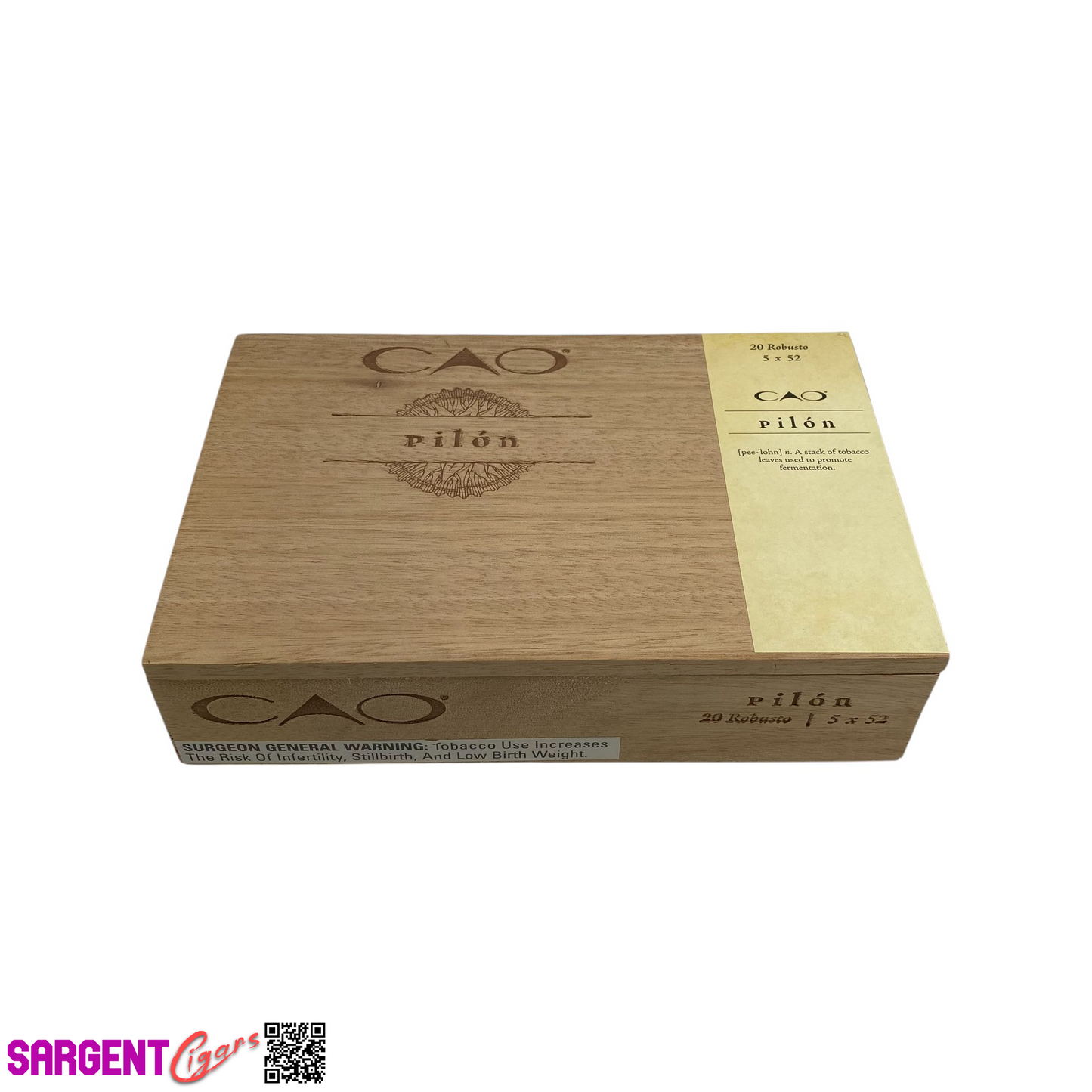 Cao Pilon Robusto Empty Wooden Cigar Box 8.75x6x2