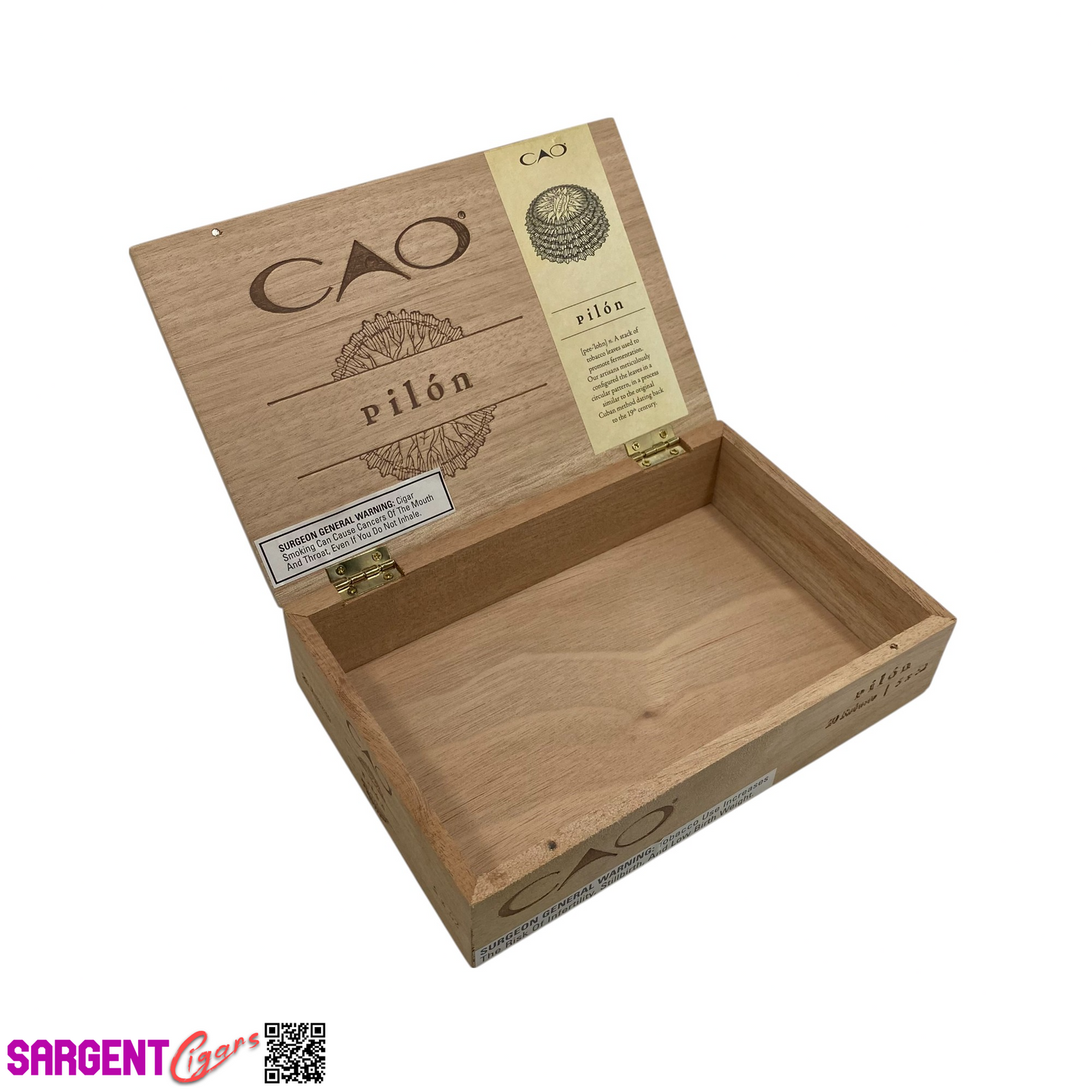 Cao Pilon Robusto Empty Wooden Cigar Box 8.75x6x2