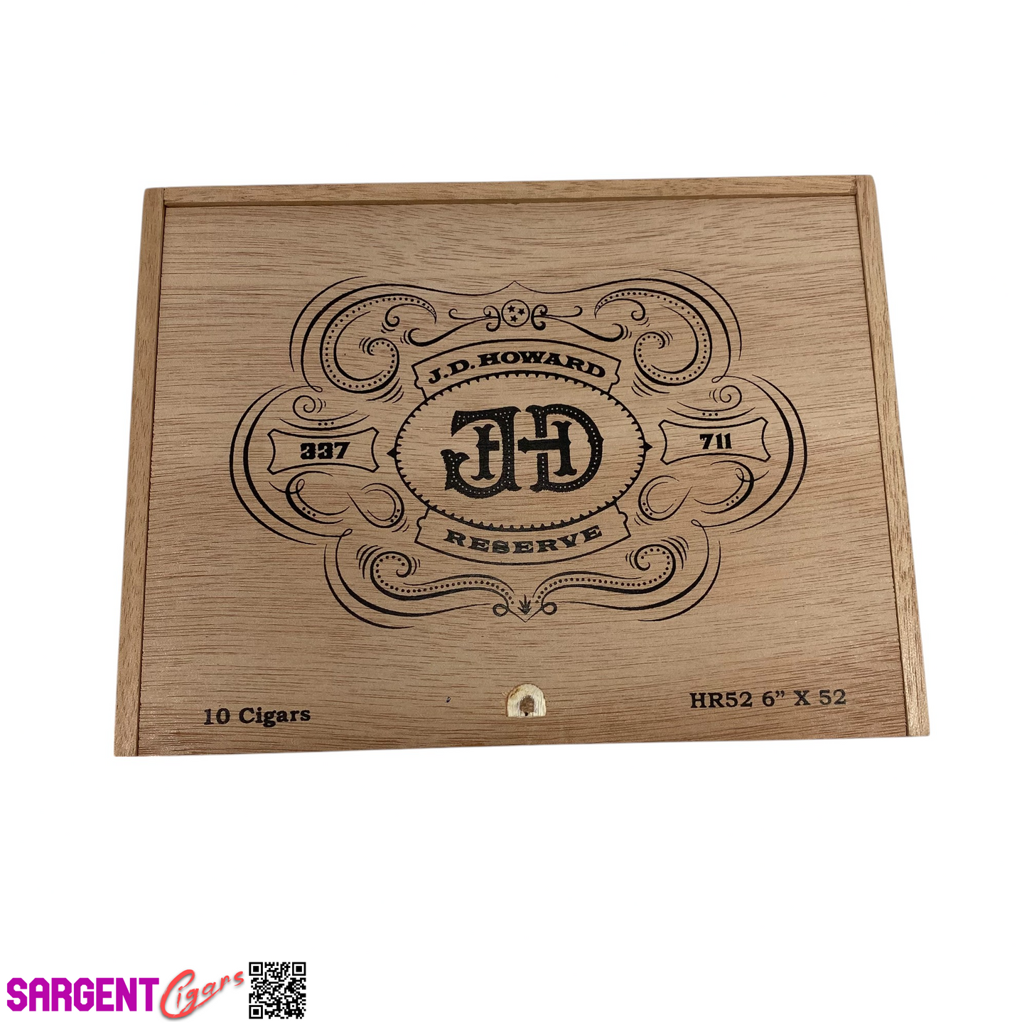 Crowned Heads JD Howard HR52 Empty Wooden Cigar Box 8.75x6.5x1.25