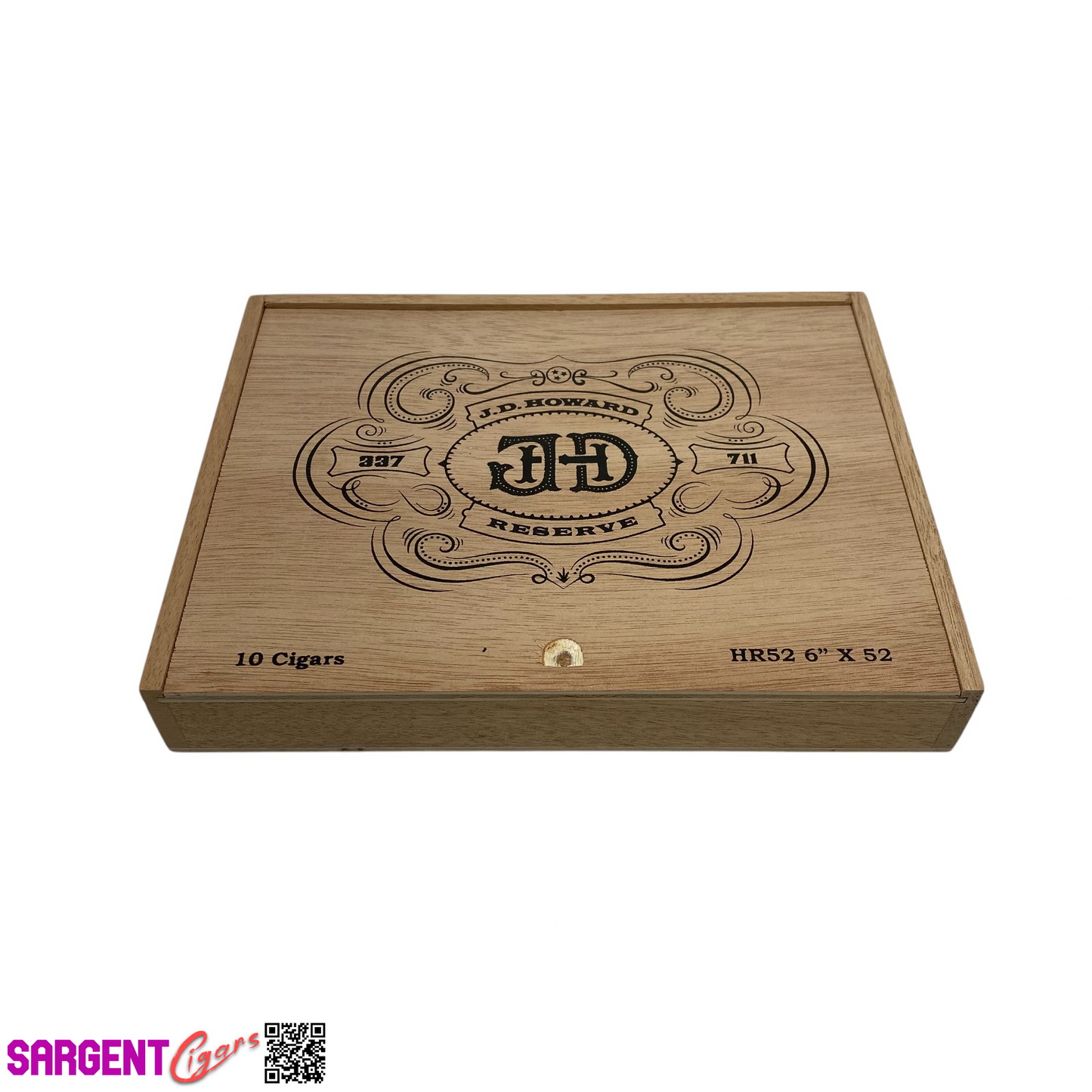 Crowned Heads JD Howard HR52 Empty Wooden Cigar Box 8.75x6.5x1.25