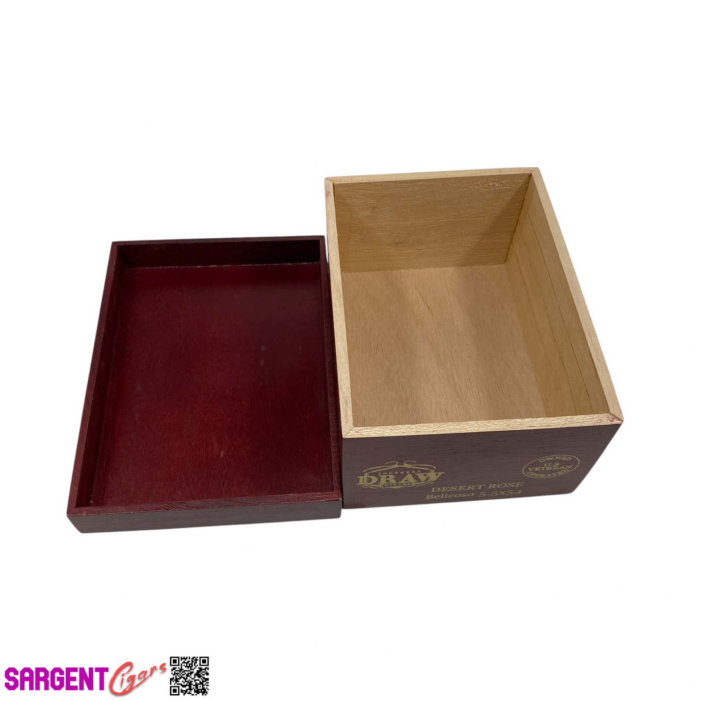 Southern Draw Desert Rose Belicoso Empty Wooden Cigar Box 5x6.5x3