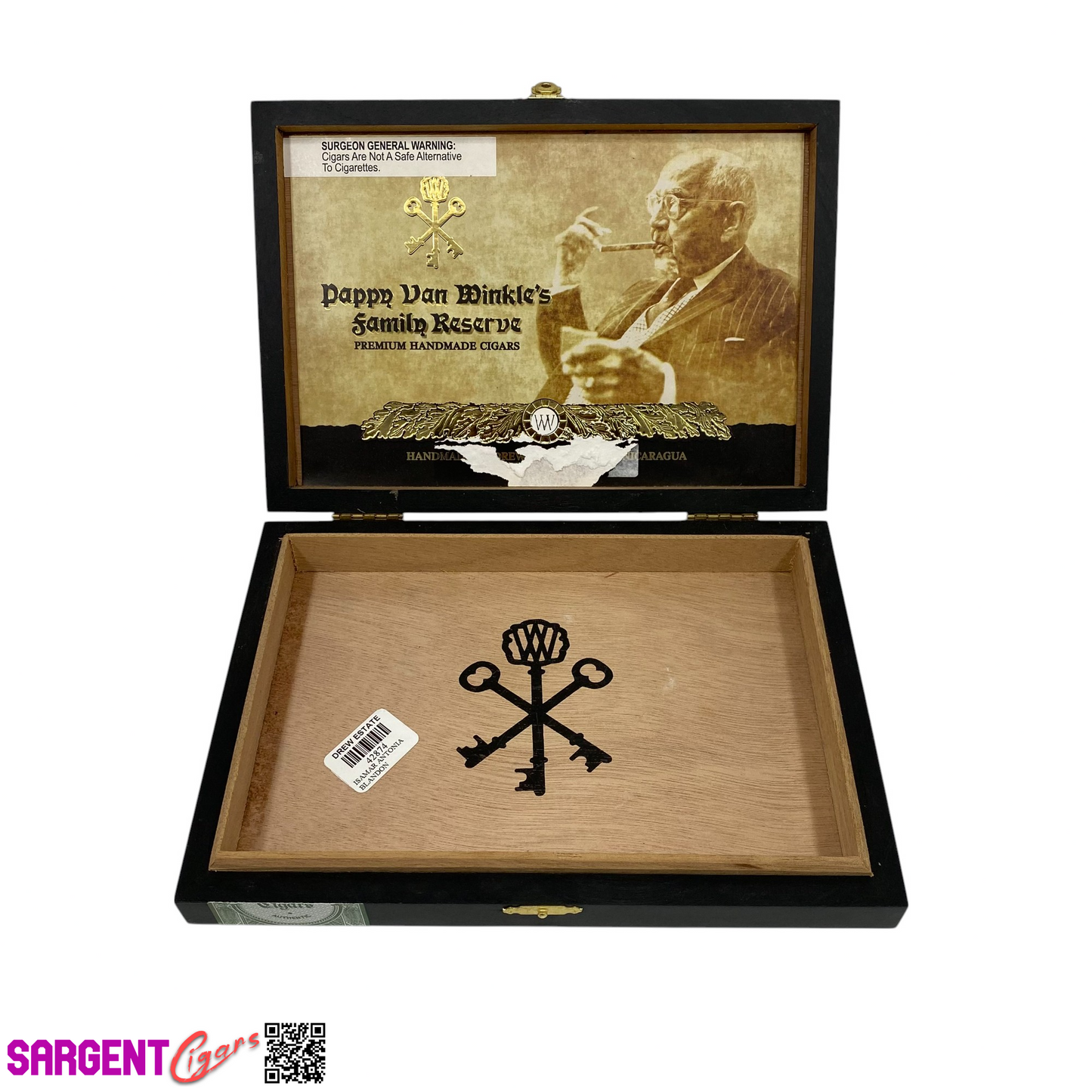 Pappy Van Winkle Robusto Empty Wooden Cigar Box 9.5x6.5x1.5 (1)