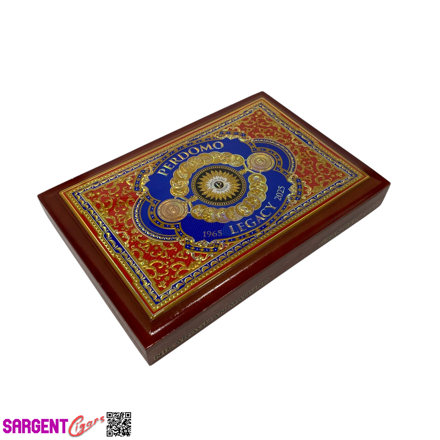 Perdomo Legacy Maduro Belicoso Empty Wooden Cigar Box 10.75x7.25x1.5