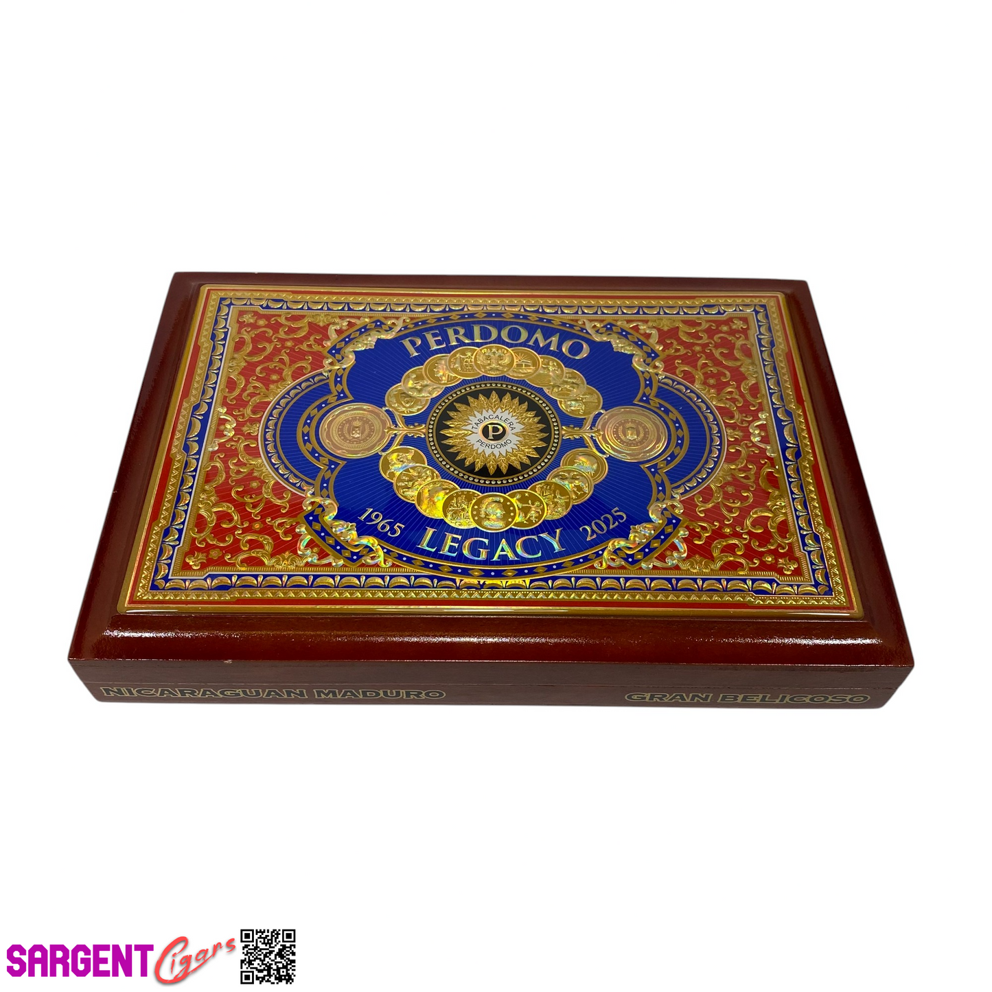 Perdomo Legacy Maduro Belicoso Empty Wooden Cigar Box 10.75x7.25x1.5