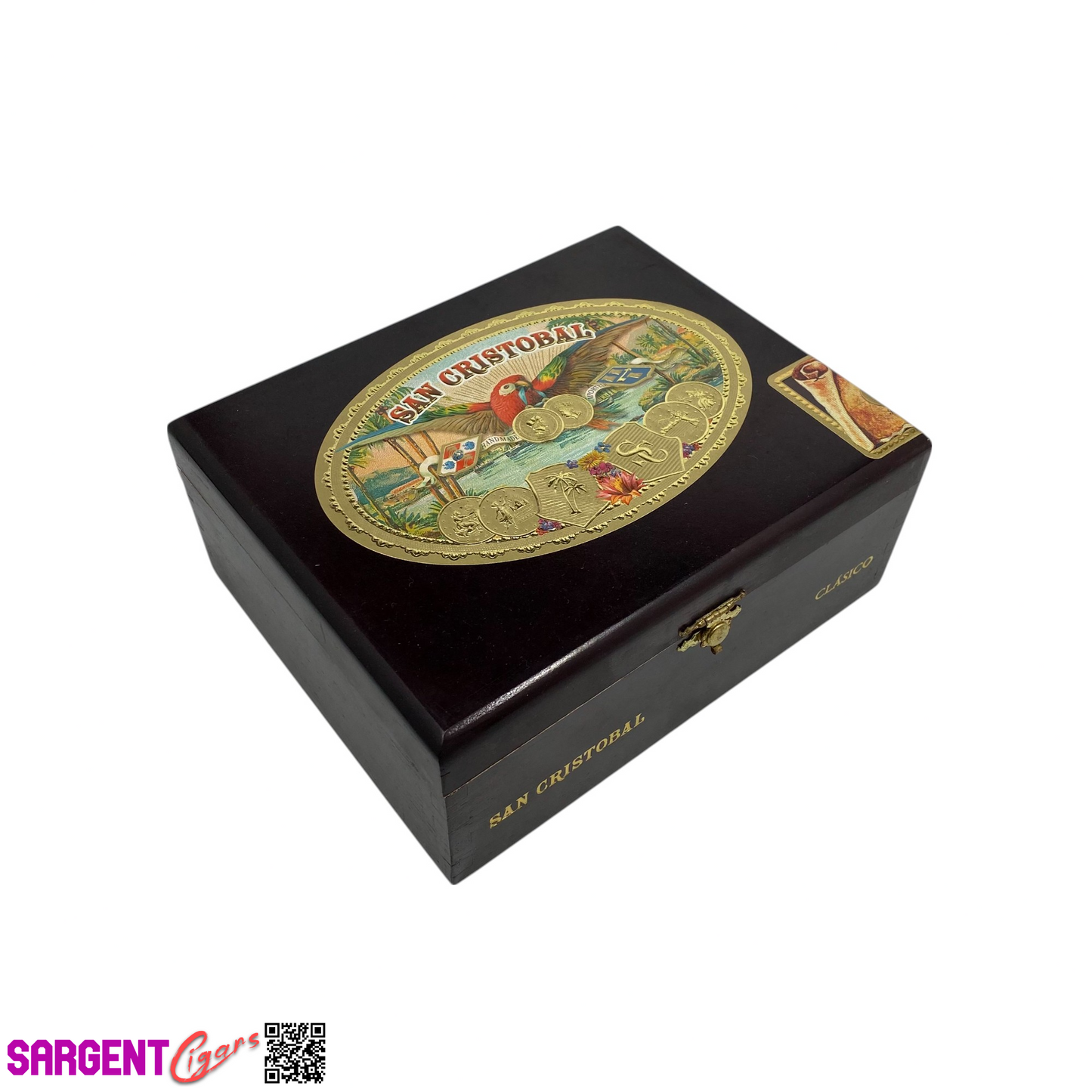 San Cristobal Clasico Empty Wooden Cigar Box 7.5x6x3