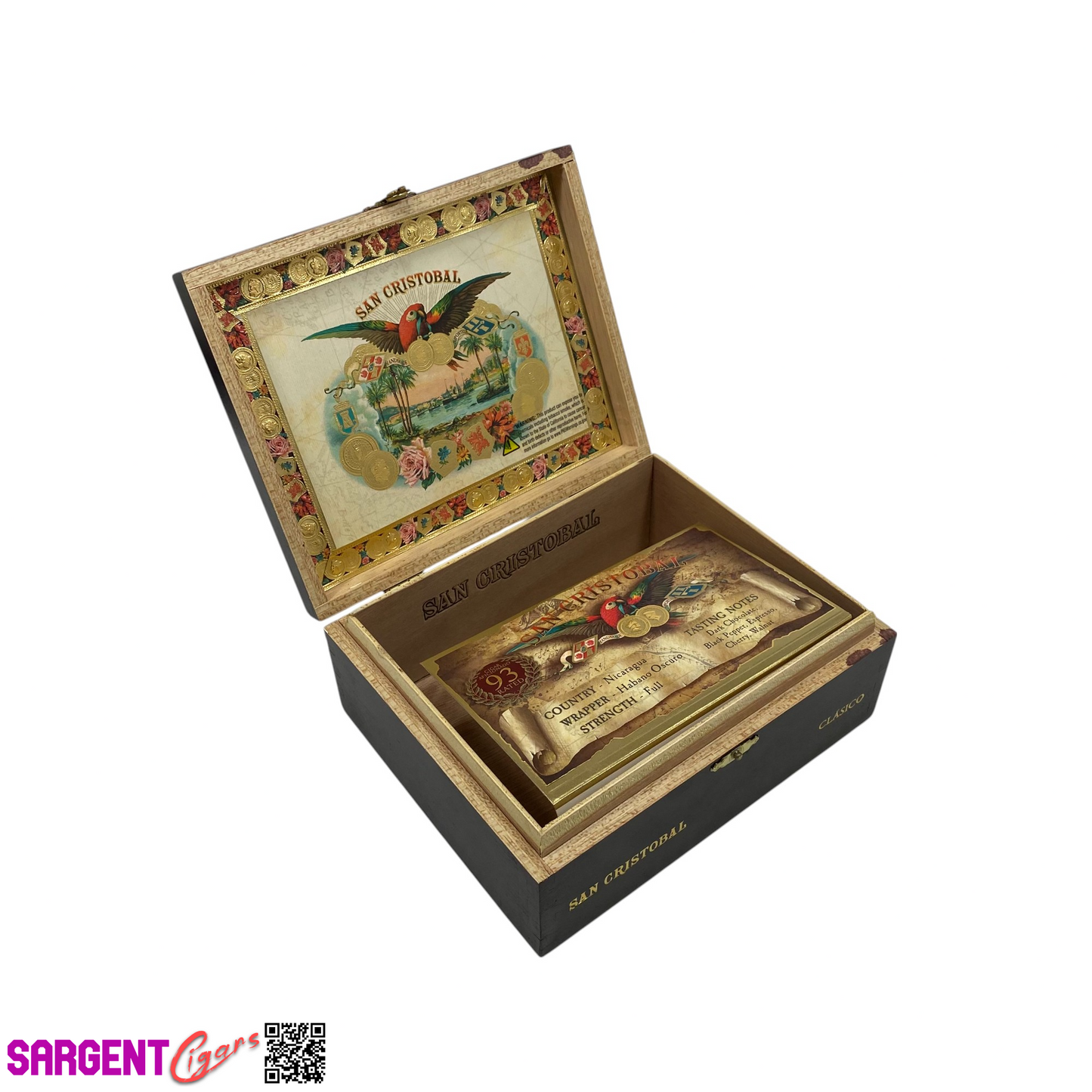 San Cristobal Clasico Empty Wooden Cigar Box 7.5x6x3