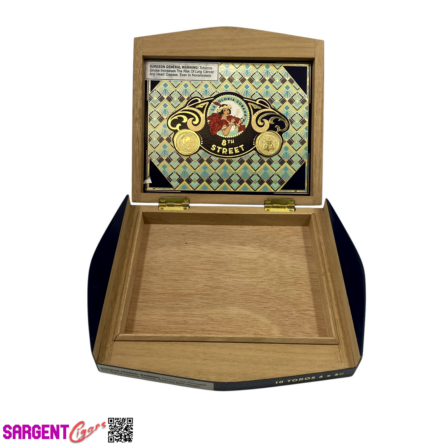 La Gloria 8th Street Toro Empty Wooden Cigar Box 10.75x8.25x1.5 (1)