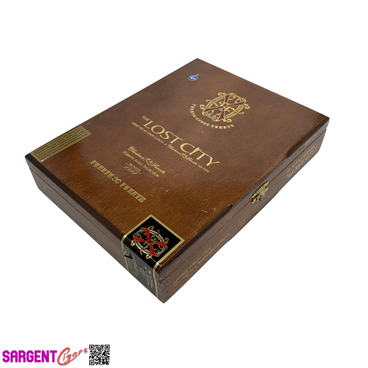 Arturo Fuente Opus X The Lost City Robusto Empty Wooden Cigar Box 7.5x10x2.25