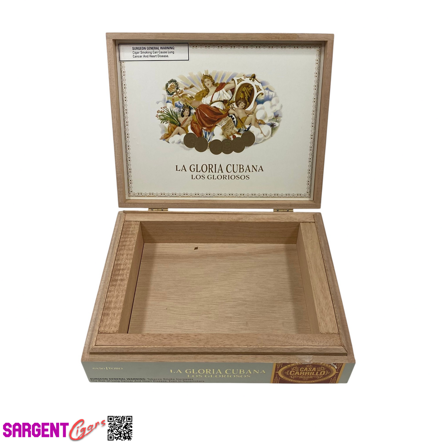 La Gloria Los Gloriosos Toro Empty Wooden Cigar Box 10x8x2.5
