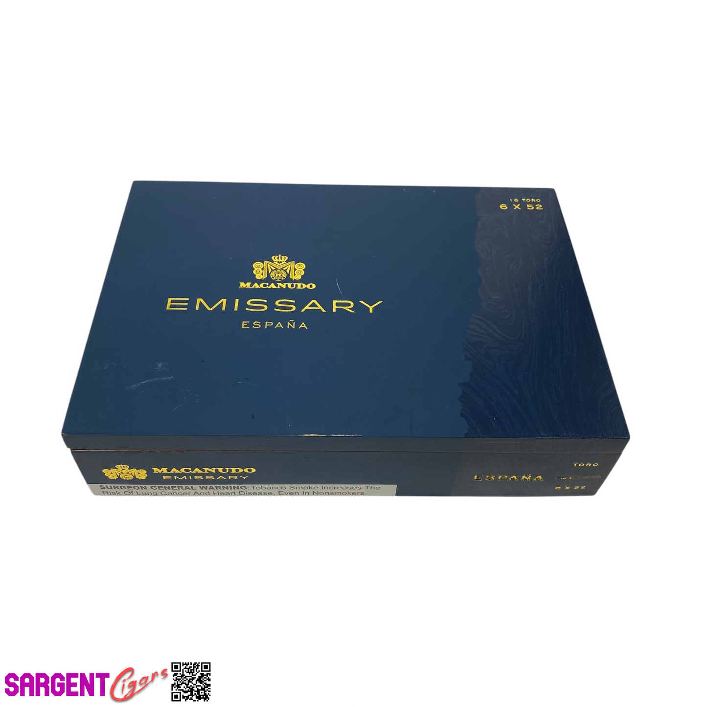 Macanudo Emissary Toro Empty Wooden Cigar Box 10x7x2.25