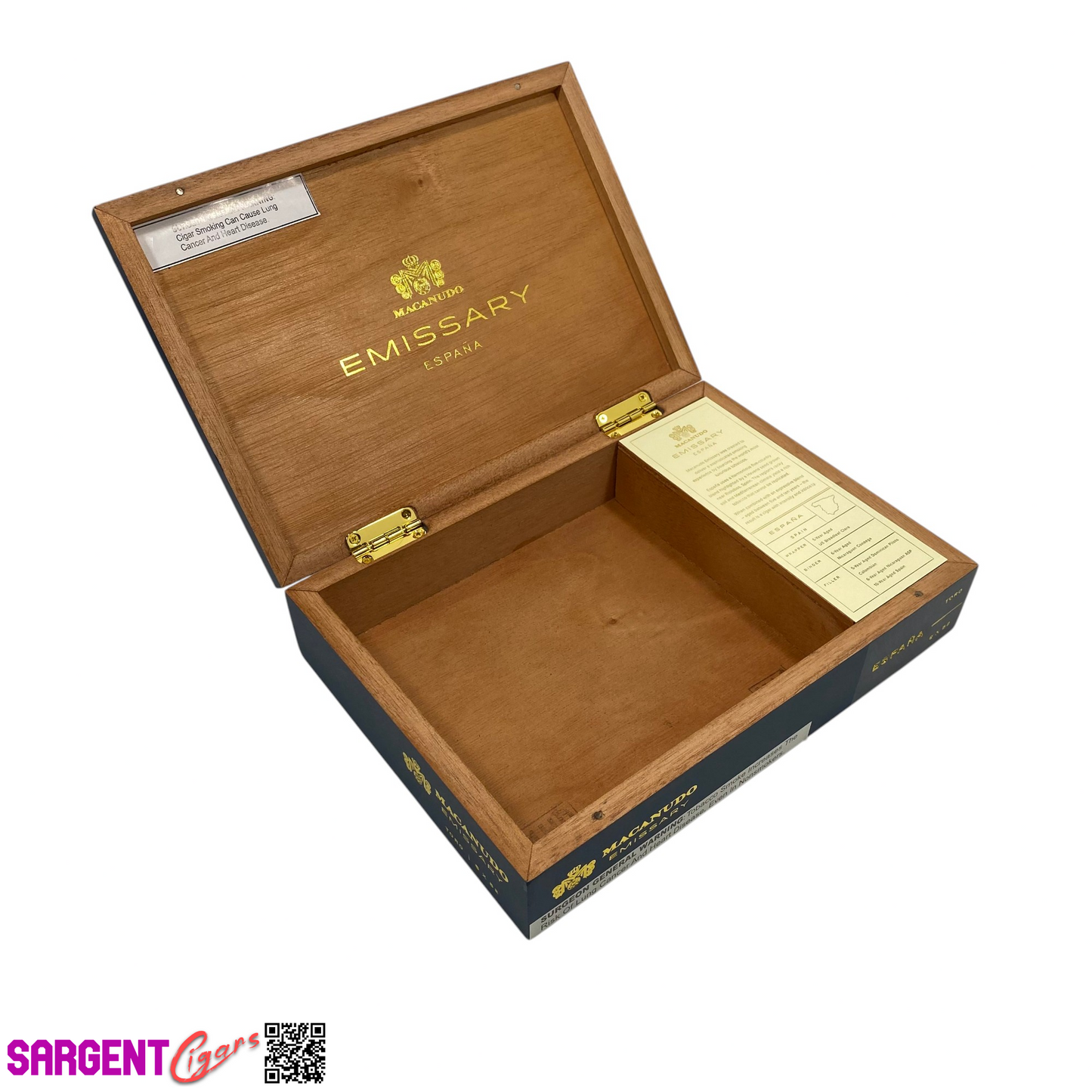 Macanudo Emissary Toro Empty Wooden Cigar Box 10x7x2.25