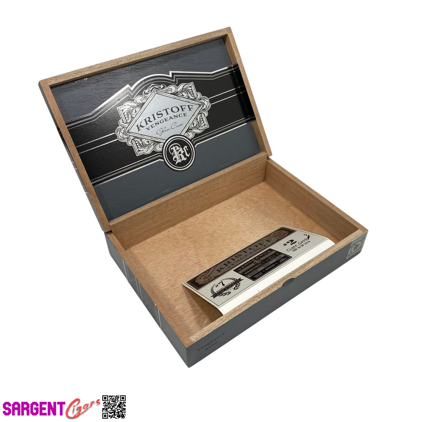 Kristoff Vengeance 660 Empty Wooden Cigar Box 9.75x7x2.25