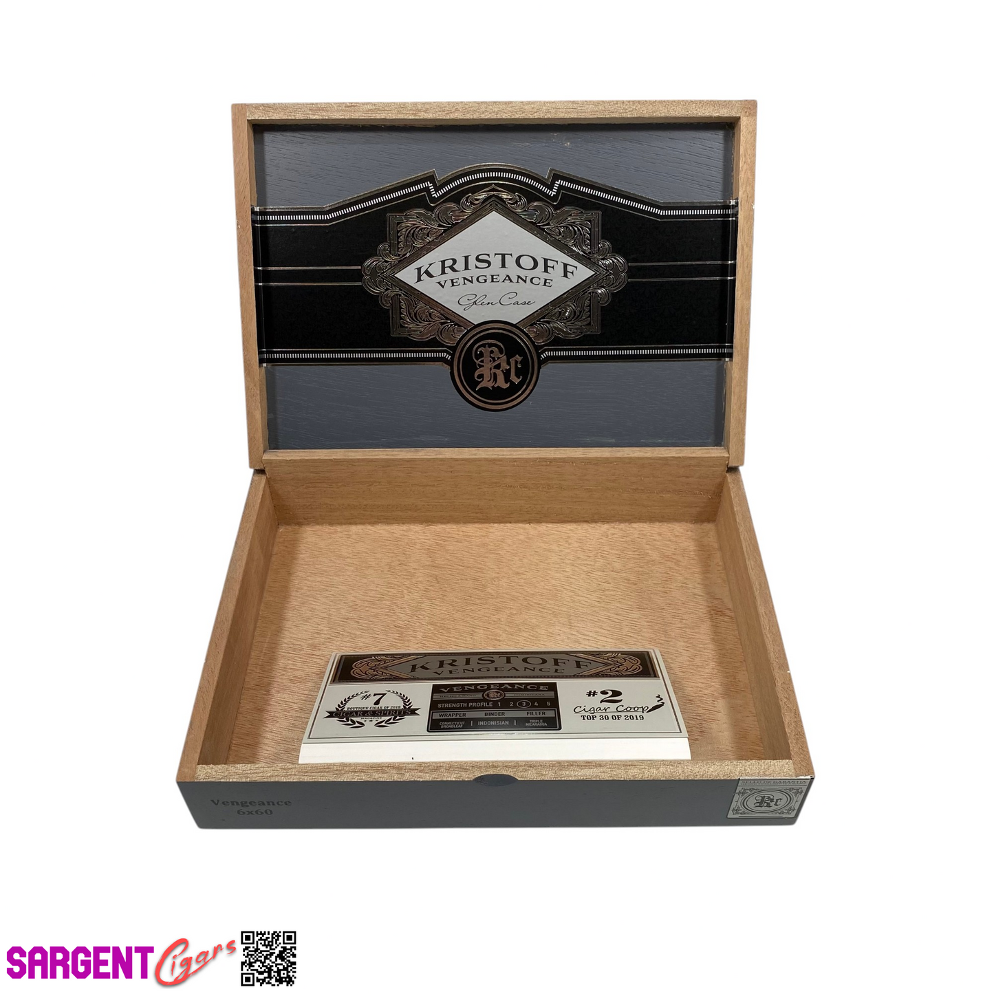 Kristoff Vengeance 660 Empty Wooden Cigar Box 9.75x7x2.25