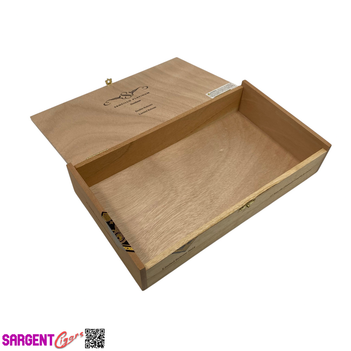 Sencillo Double Robusto Empty Wooden Cigar Box 11.25x6.5x2.25