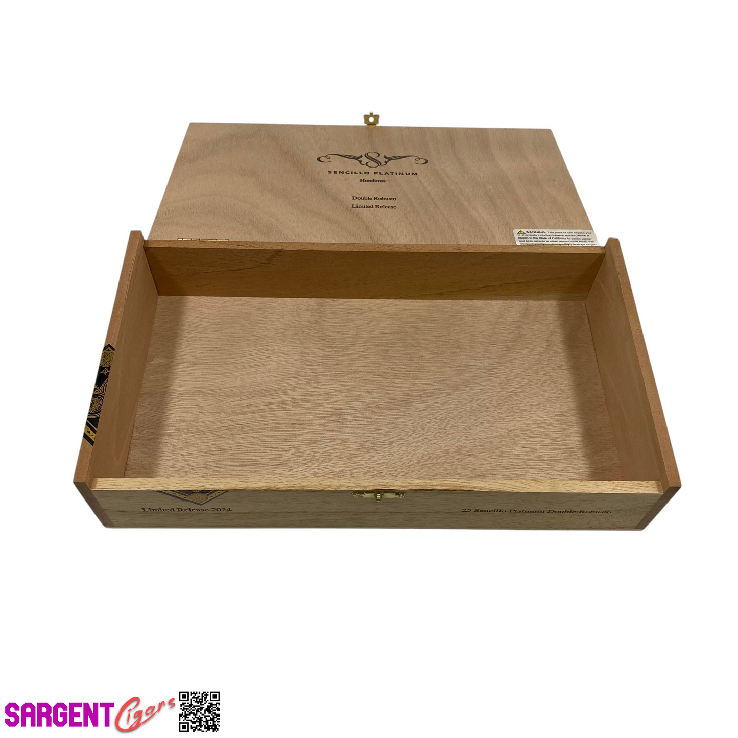 Sencillo Double Robusto Empty Wooden Cigar Box 11.25x6.5x2.25