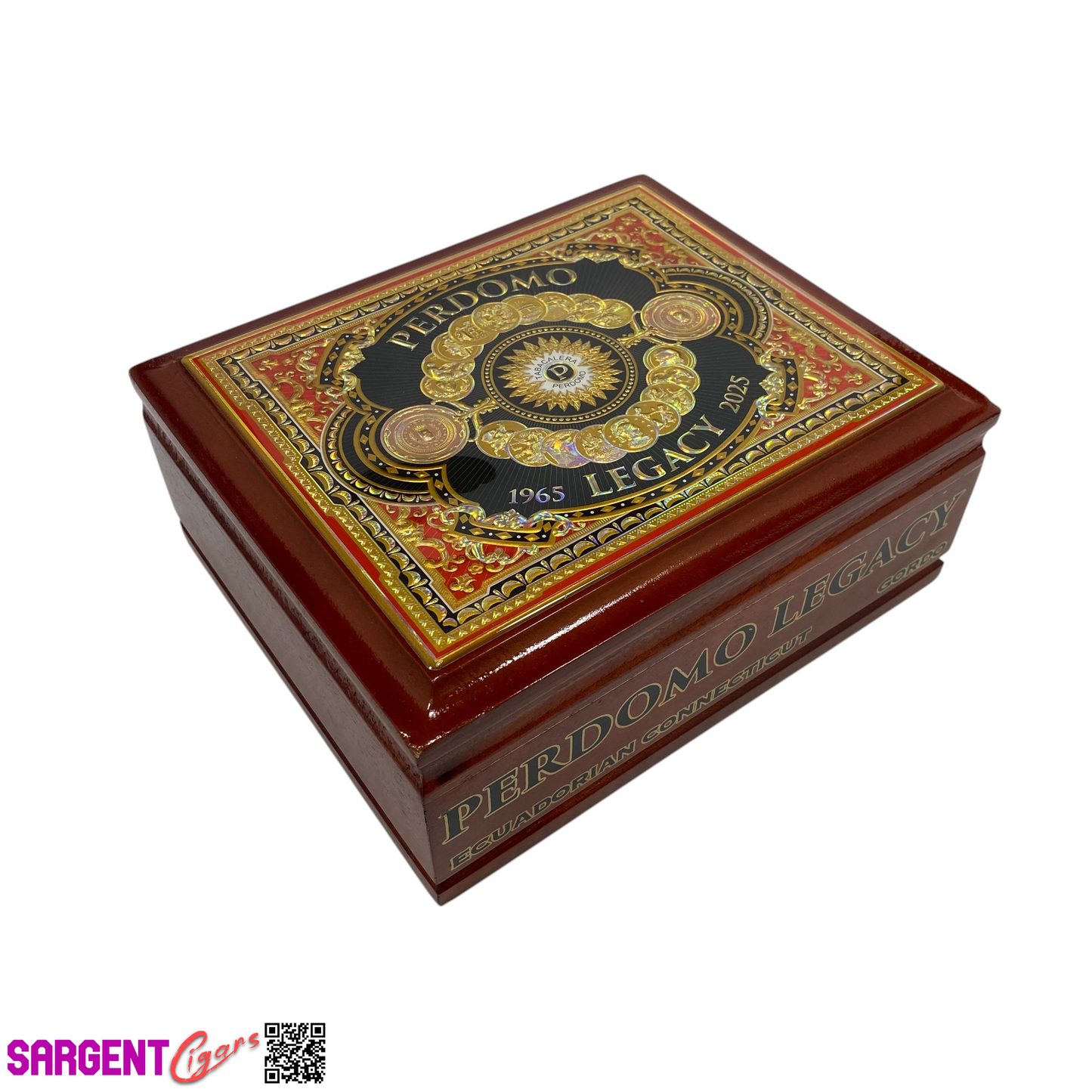 Perdomo Legacy Connecticut Gordo Empty Wooden Cigar Box 8.75x7.25x3.5