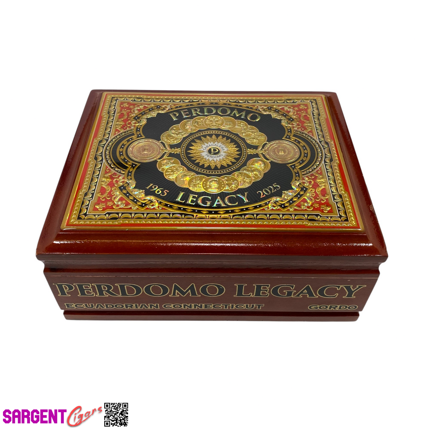 Perdomo Legacy Connecticut Gordo Empty Wooden Cigar Box 8.75x7.25x3.5
