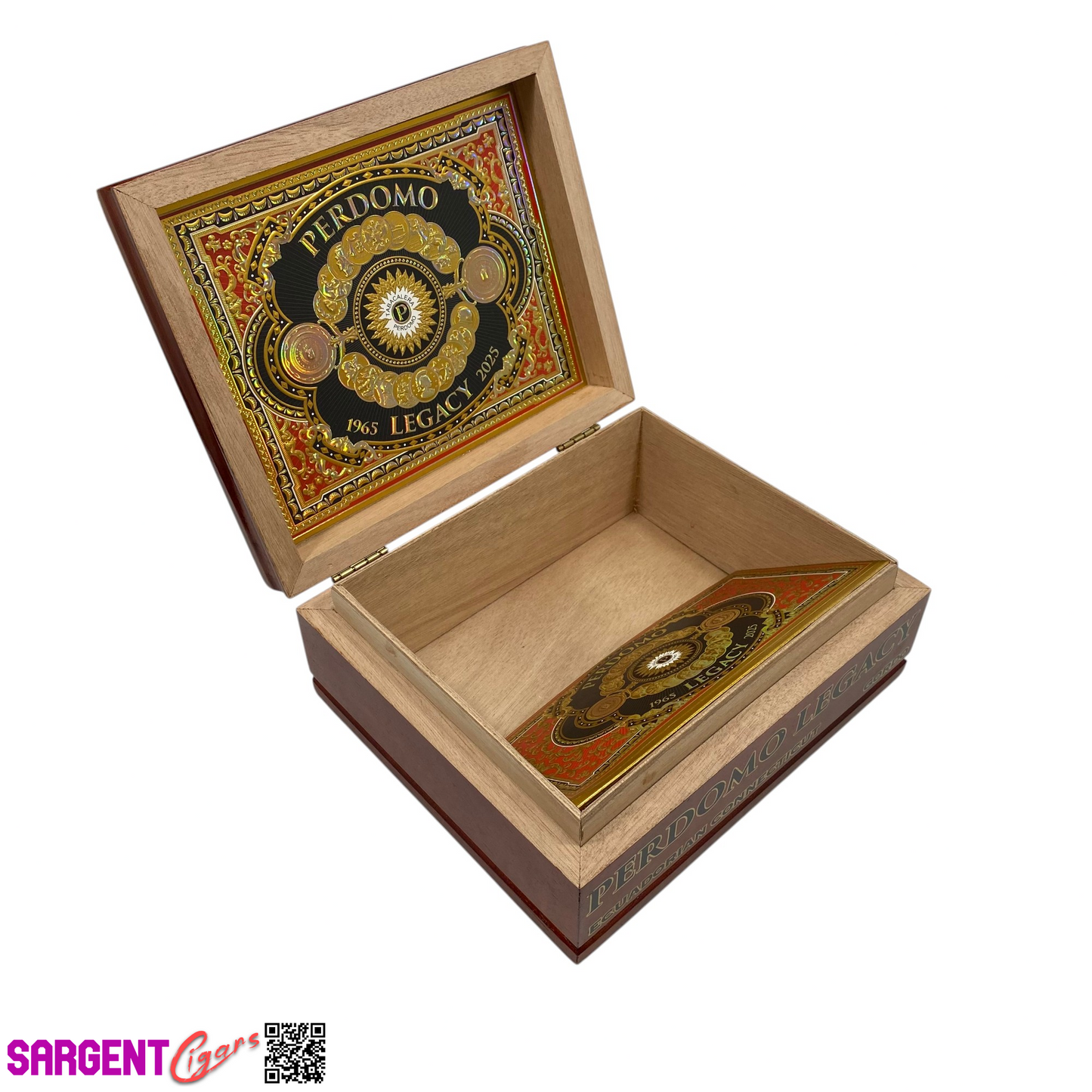 Perdomo Legacy Connecticut Gordo Empty Wooden Cigar Box 8.75x7.25x3.5