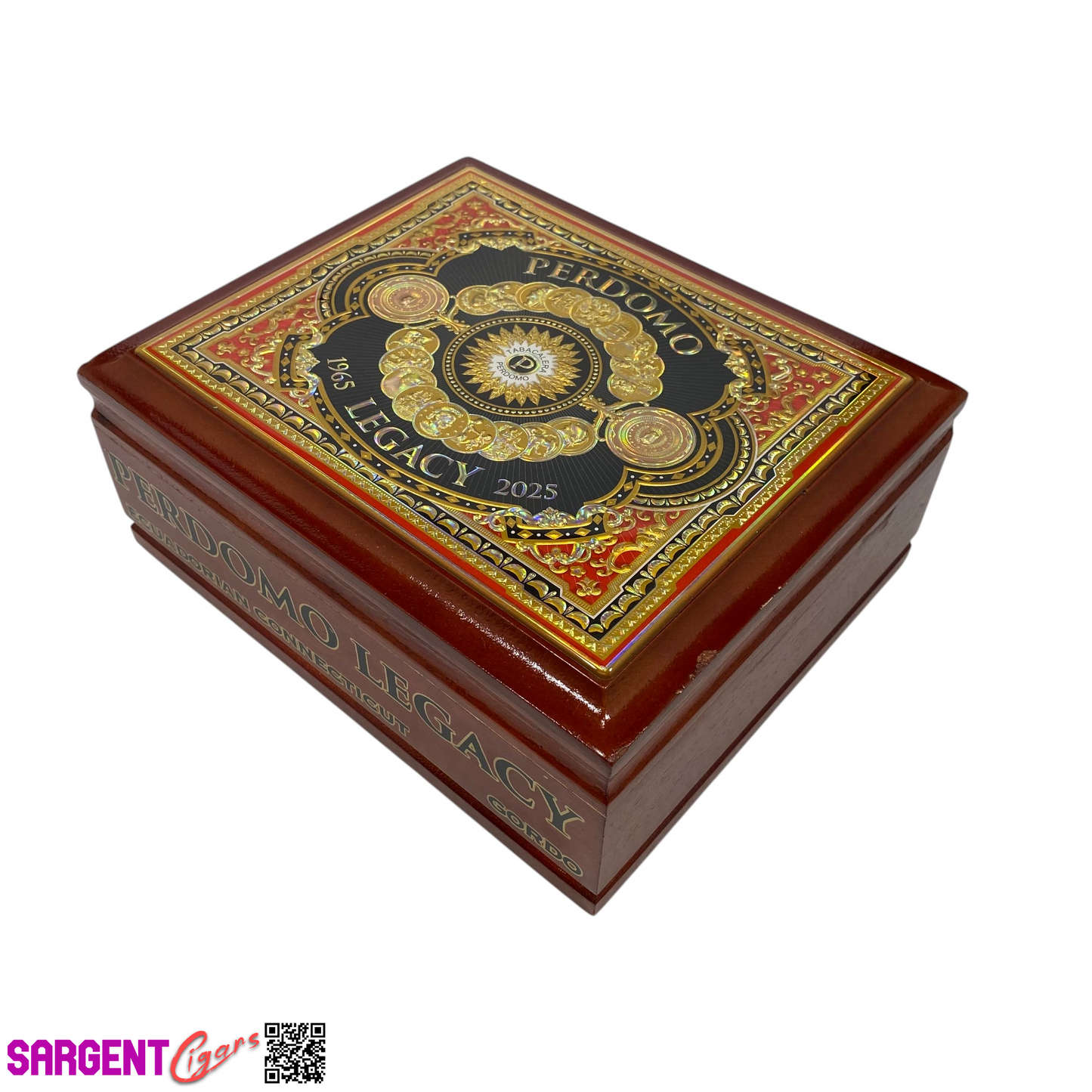 Perdomo Legacy Connecticut Gordo Empty Wooden Cigar Box 8.75x7.25x3.5